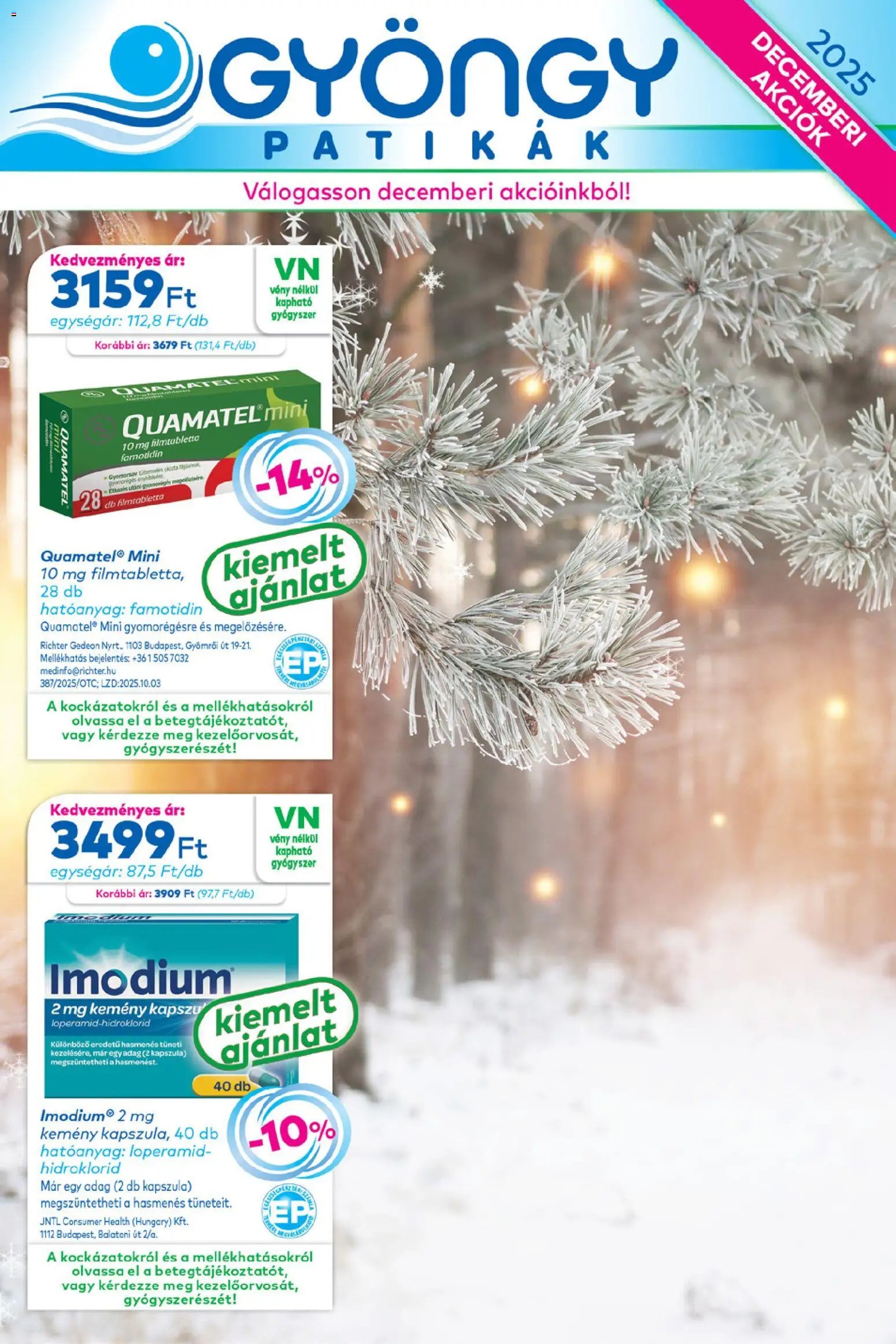 Gyöngy Patikák újság 2025.12.01. Akciós újság Gyöngy Patikák (2025-12-01 - 2025-12-31)
