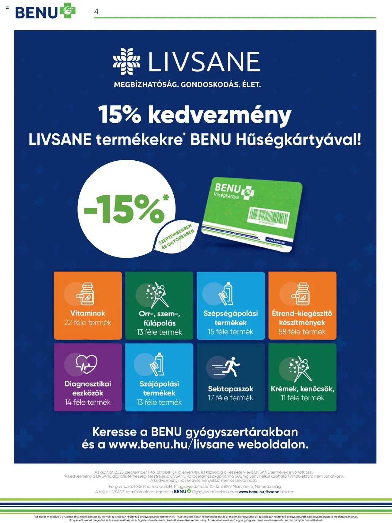 BENU Gyógyszertárak újság 2025.10.01. Akciós újság BENU Gyógyszertárak (2025-10-01 - 2025-10-31)