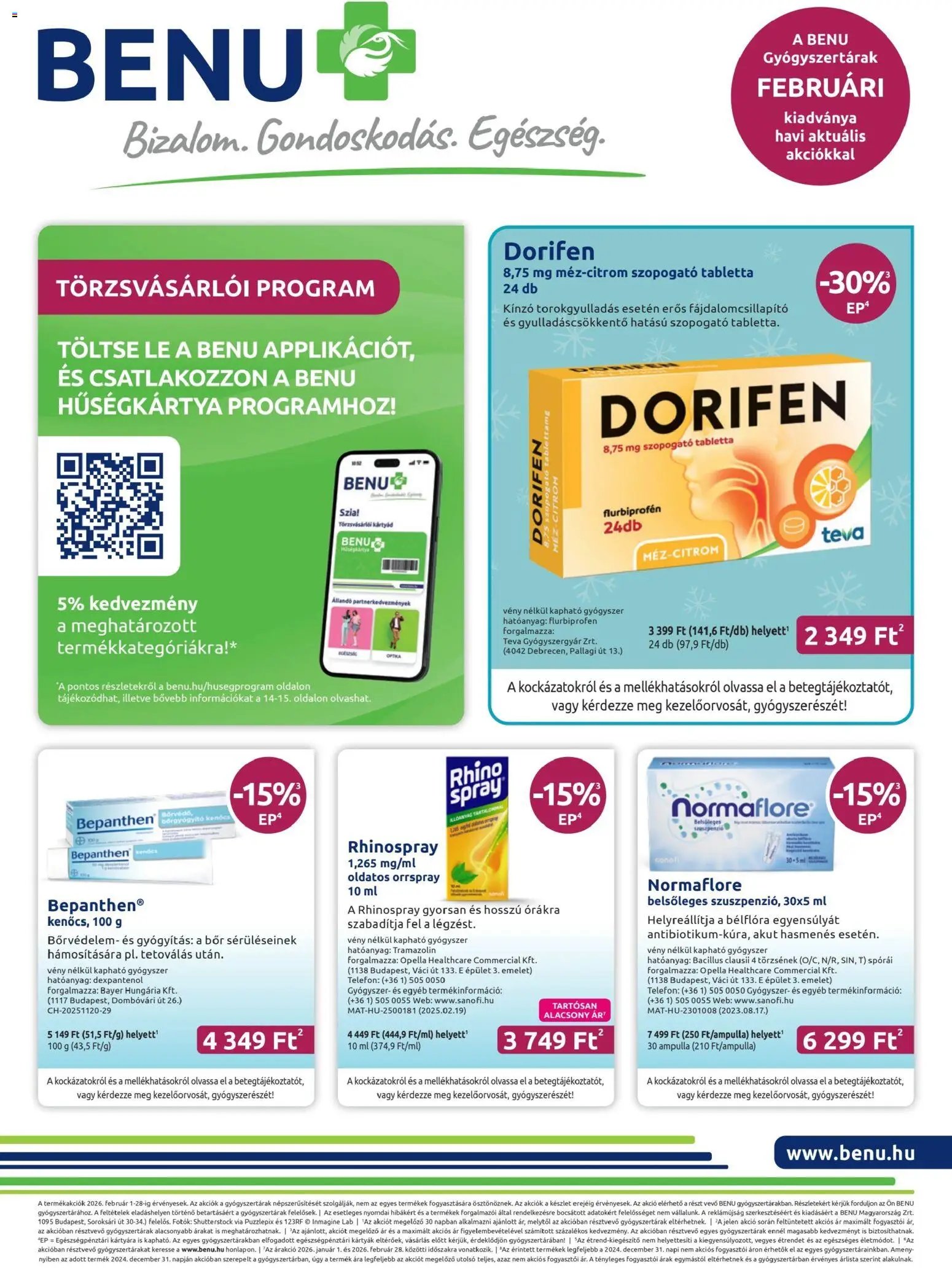 BENU Gyógyszertárak újság 2026.02.01. Akciós újság BENU Gyógyszertárak (2026-02-01 - 2026-02-28)