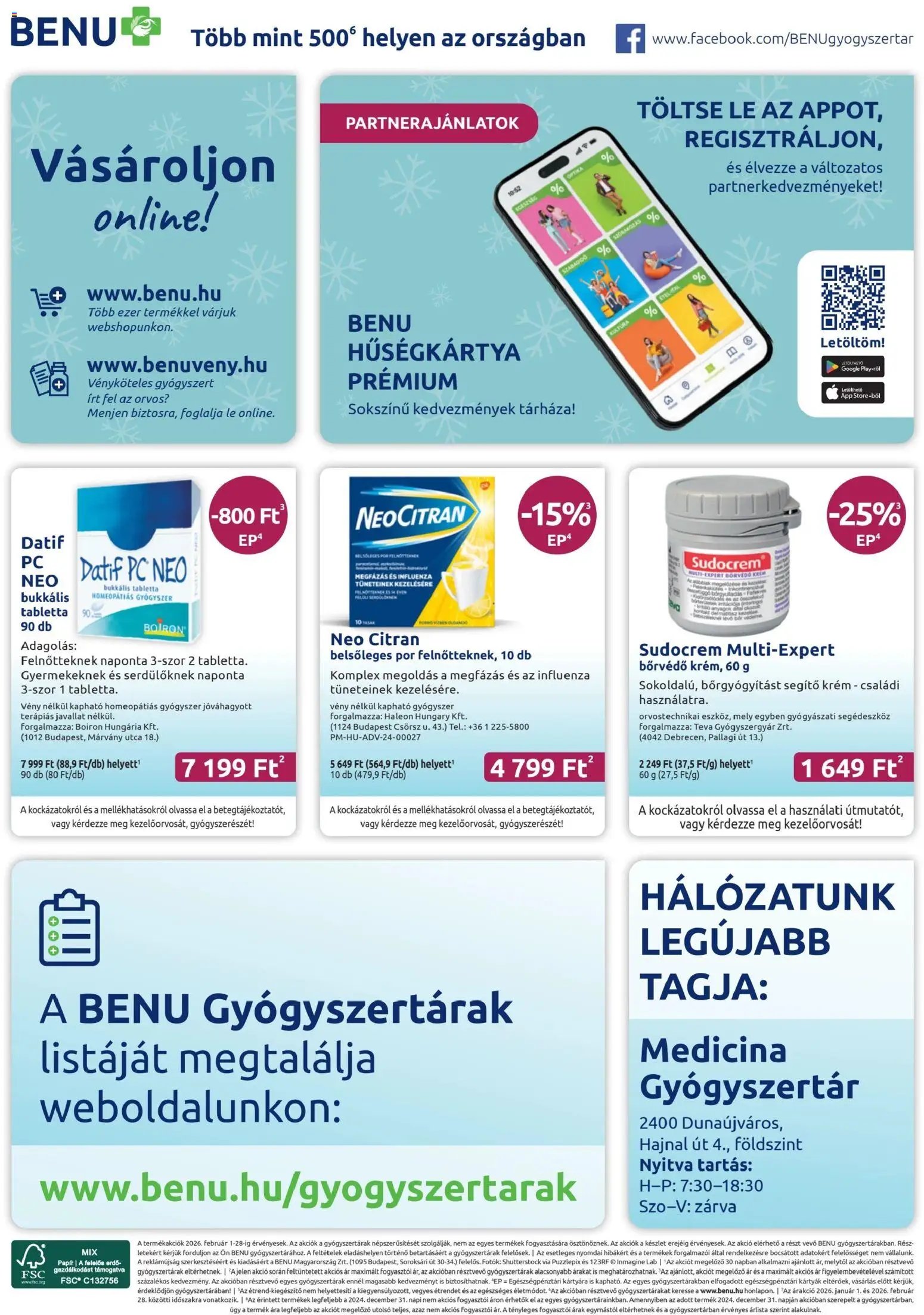 BENU Gyógyszertárak újság 2026.02.01. Akciós újság BENU Gyógyszertárak (2026-02-01 - 2026-02-28)