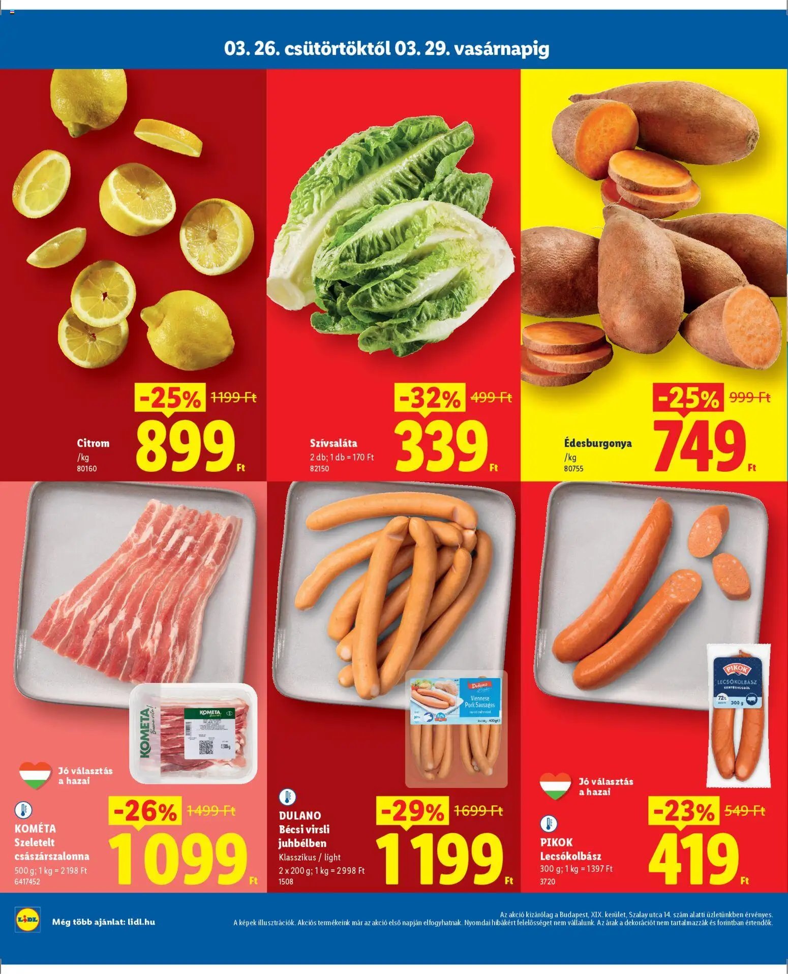 Lidl újság 2026.03.26. Lidl Budapest (2026-03-26 - 2026-03-29)