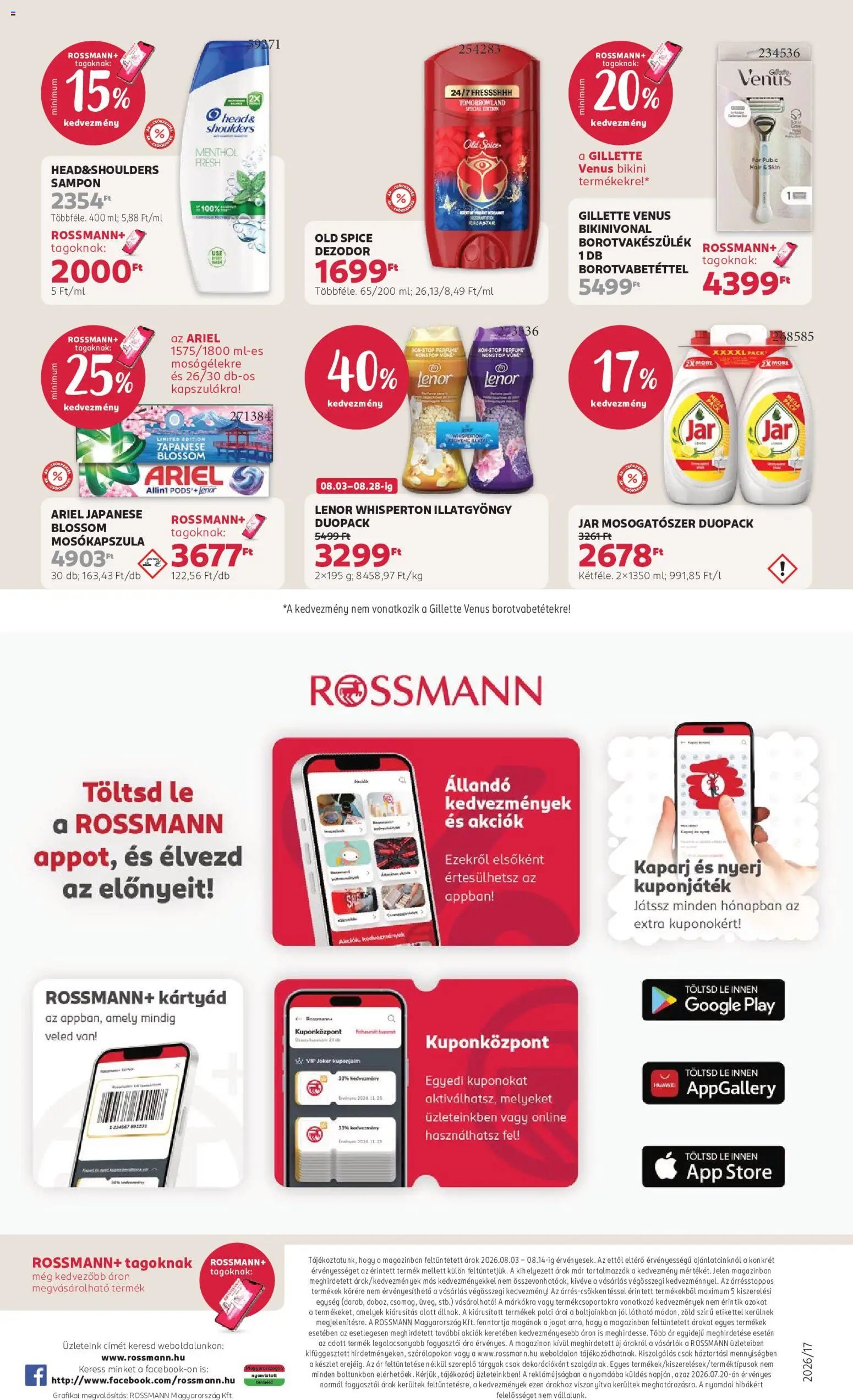 Rossmann újság 2026.08.03. Rossmann akciós újság