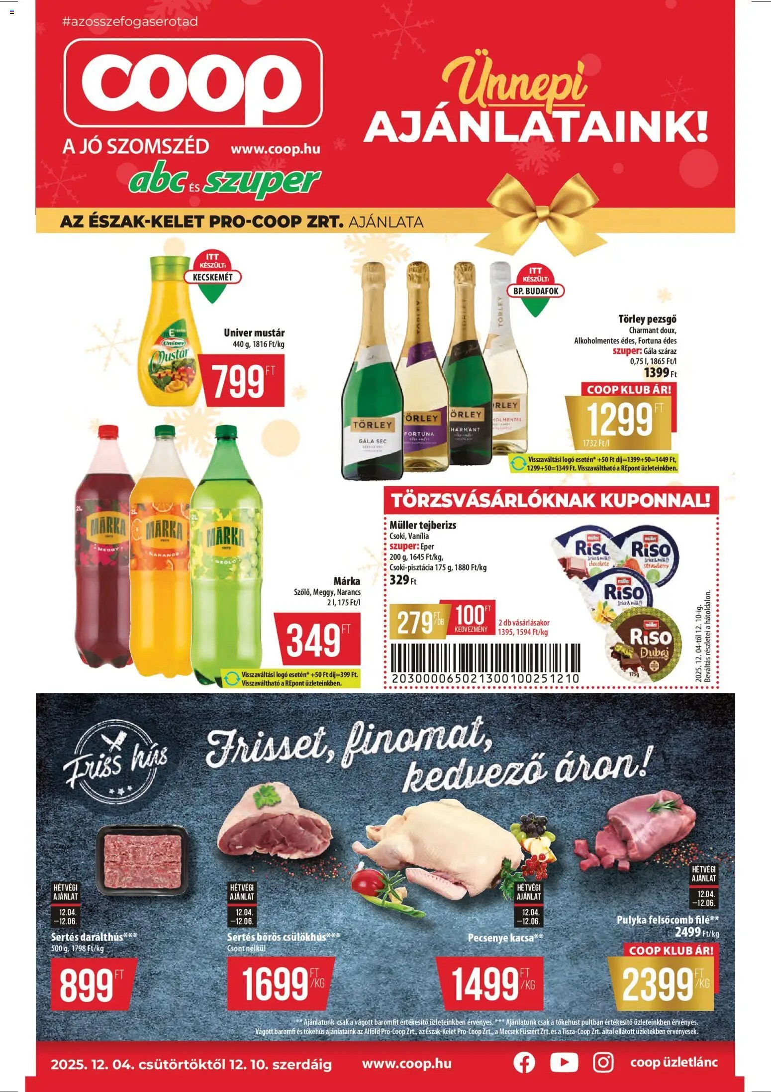 COOP újság 2025.12.04. Észak Kelet Pro-Coop Zrt (2025-12-04 - 2025-12-10)