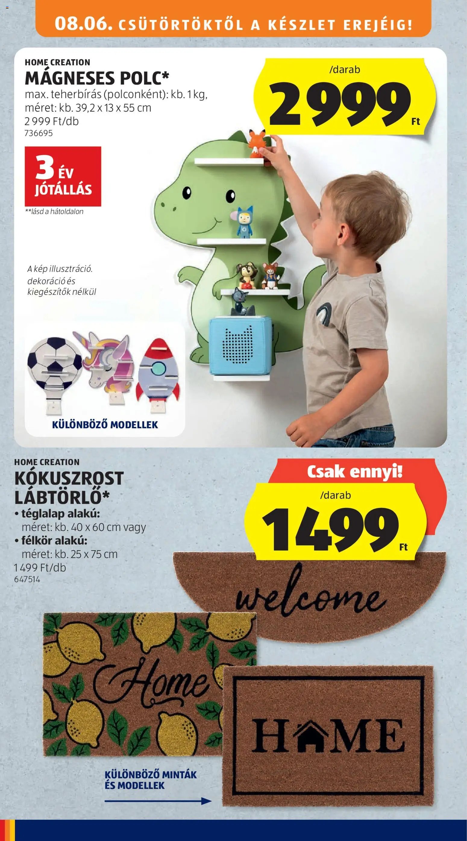 Aldi újság 2026.08.06. Aldi Középső sor termékei