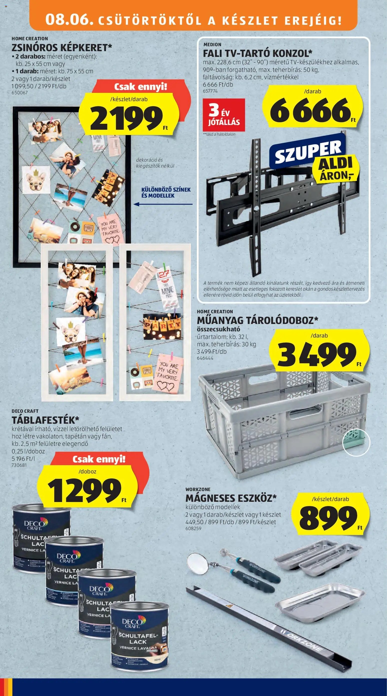 Aldi újság 2026.08.06. Aldi Középső sor termékei