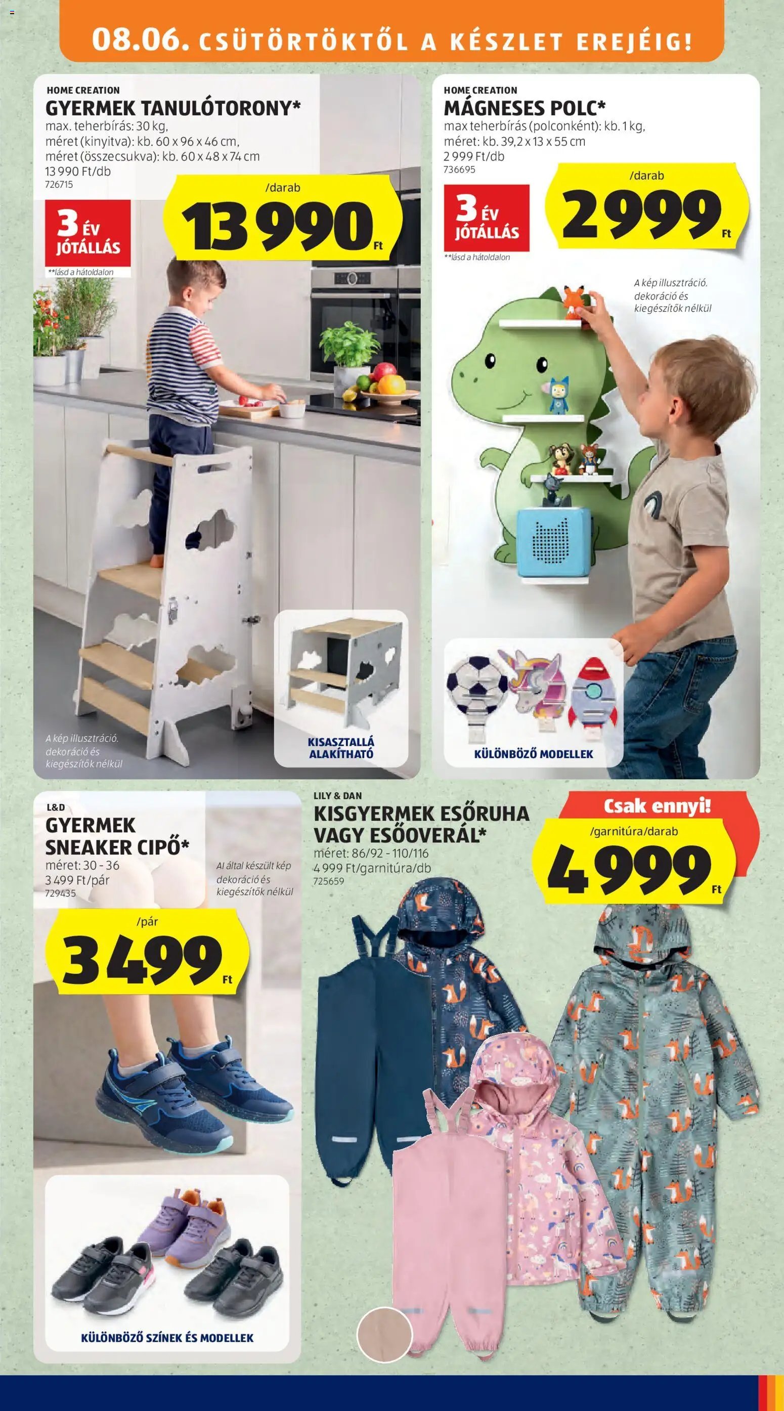 Aldi újság 2026.08.06. Aldi Középső sor termékei