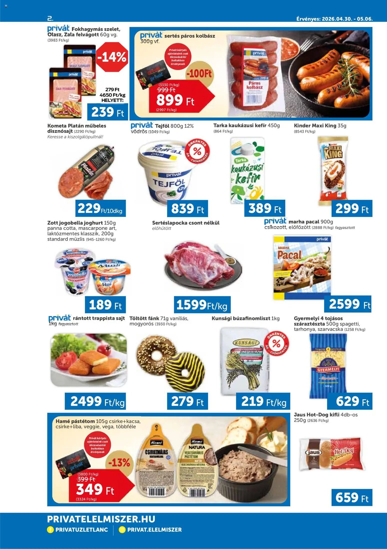 PRIVÁT újság 2026.04.30. PRIVÁT akciós újság (2026-04-30 - 2026-05-06)