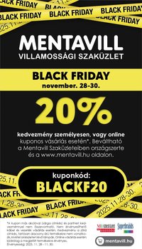 Mentavill újság 2025.11.20. Black Friday (2025-11-20 - 2025-11-30)