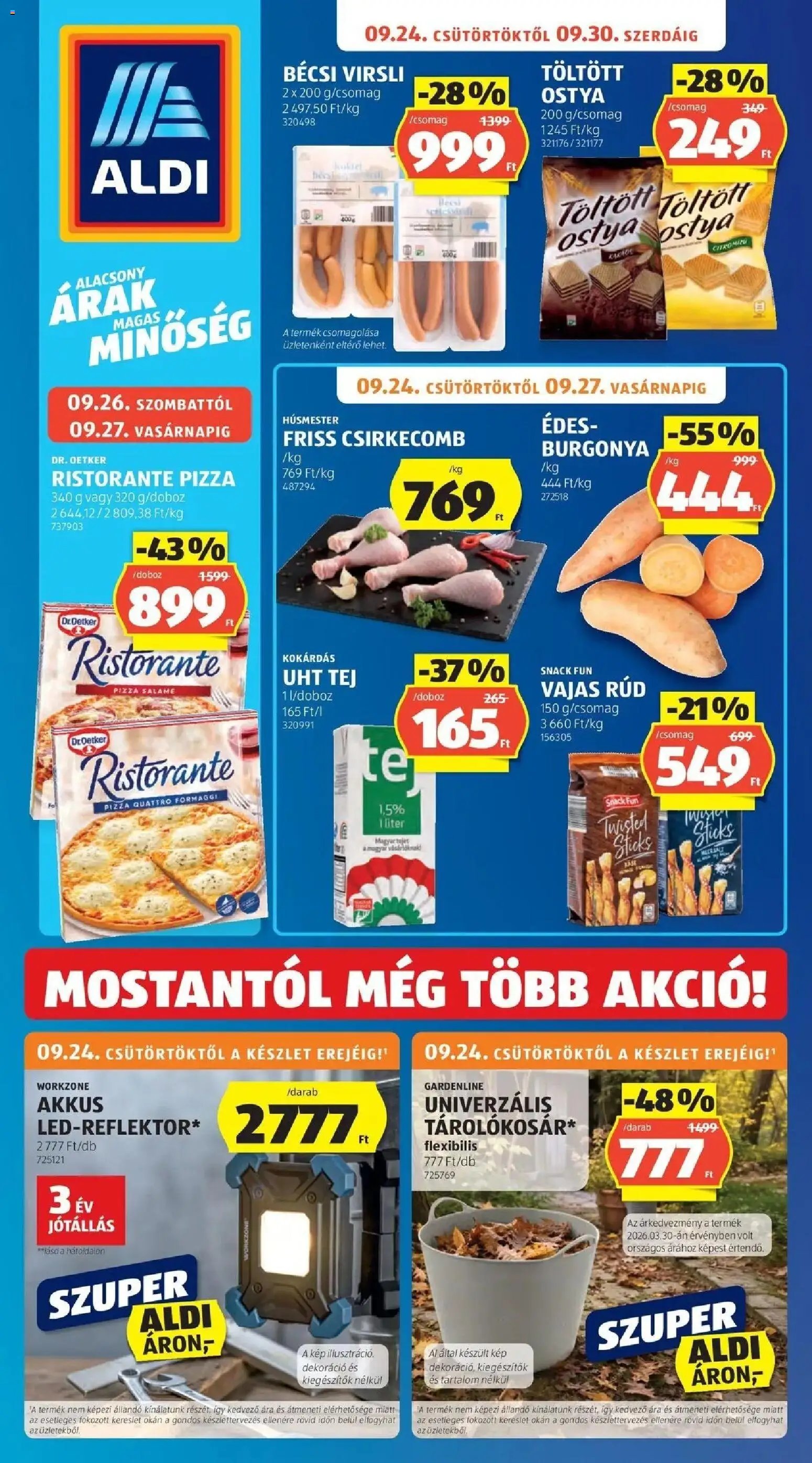 Aldi újság 2026.09.24. Aldi aktuális akciós újság