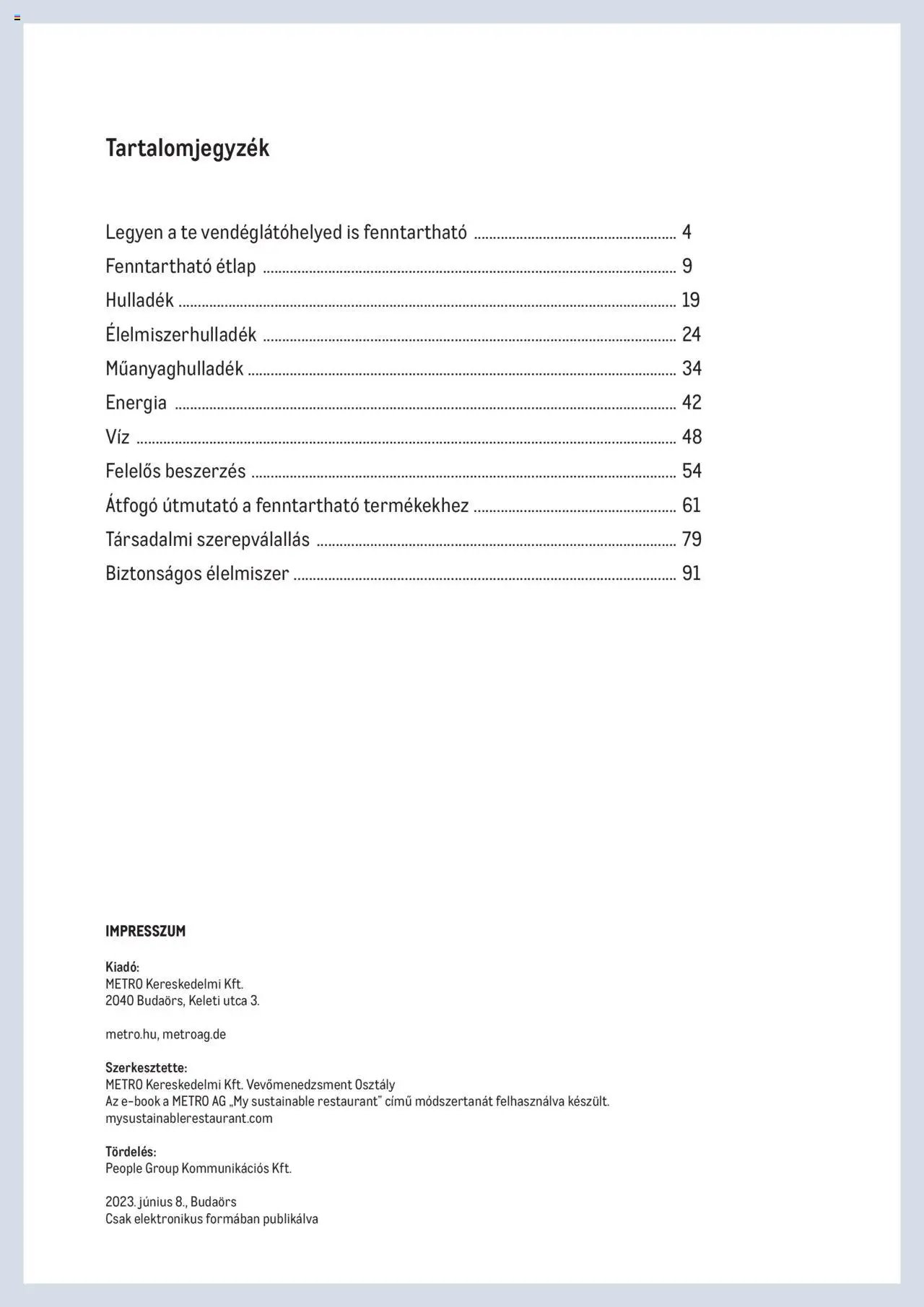 Metro újság 2023.06.07. Fenntartható Gasztronómia booklet (2023-06-07)
