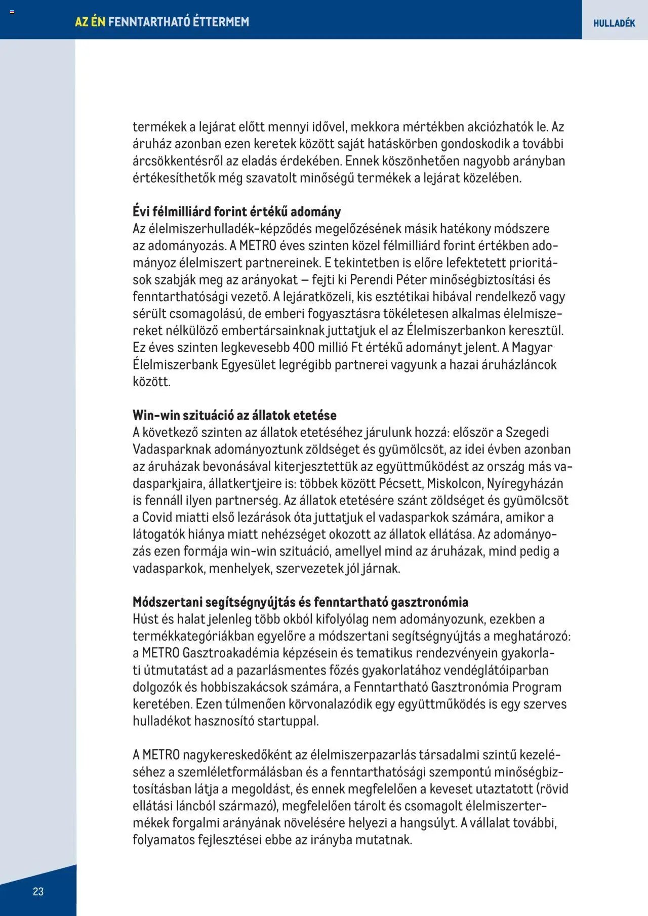Metro újság 2023.06.07. Fenntartható Gasztronómia booklet (2023-06-07)
