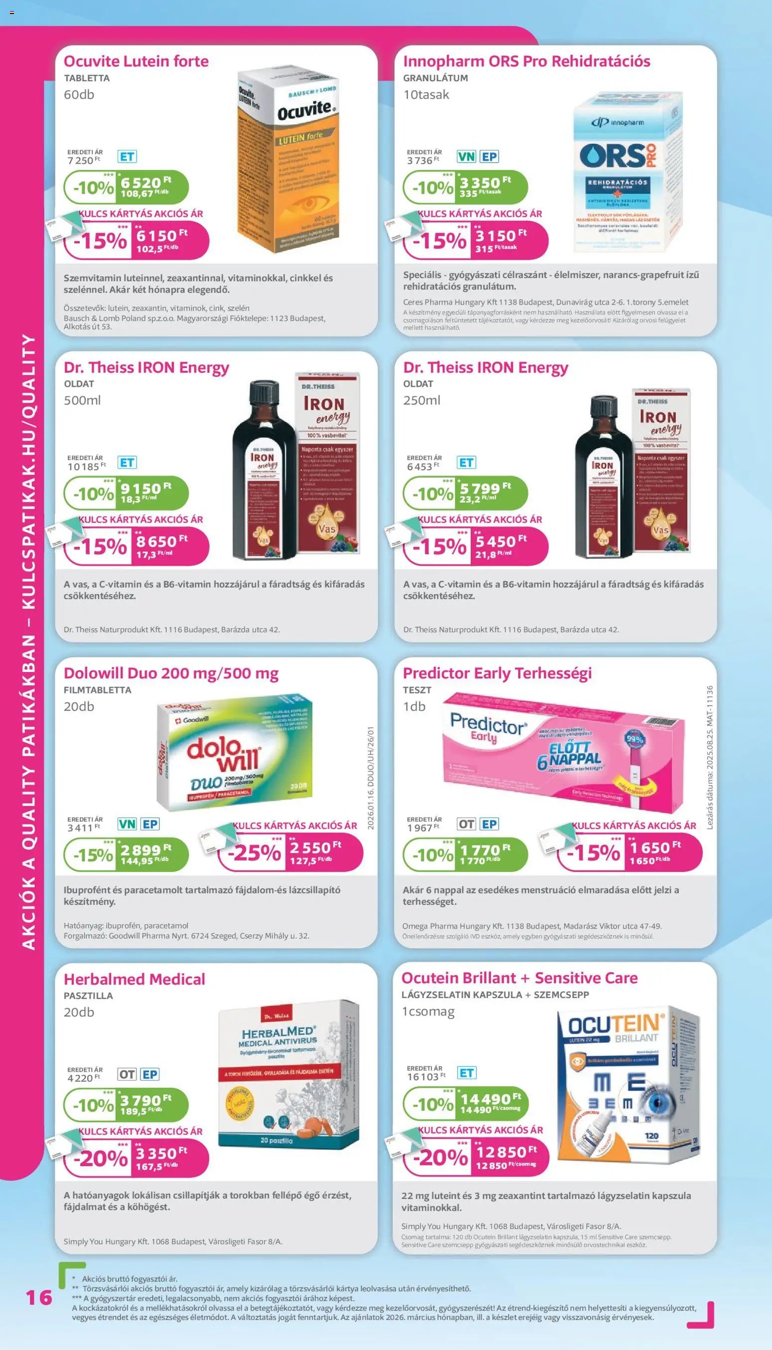 Kulcs Patika újság 2026.03.01. Kulcs Patika akciós újság (2026-03-01 - 2026-03-31)