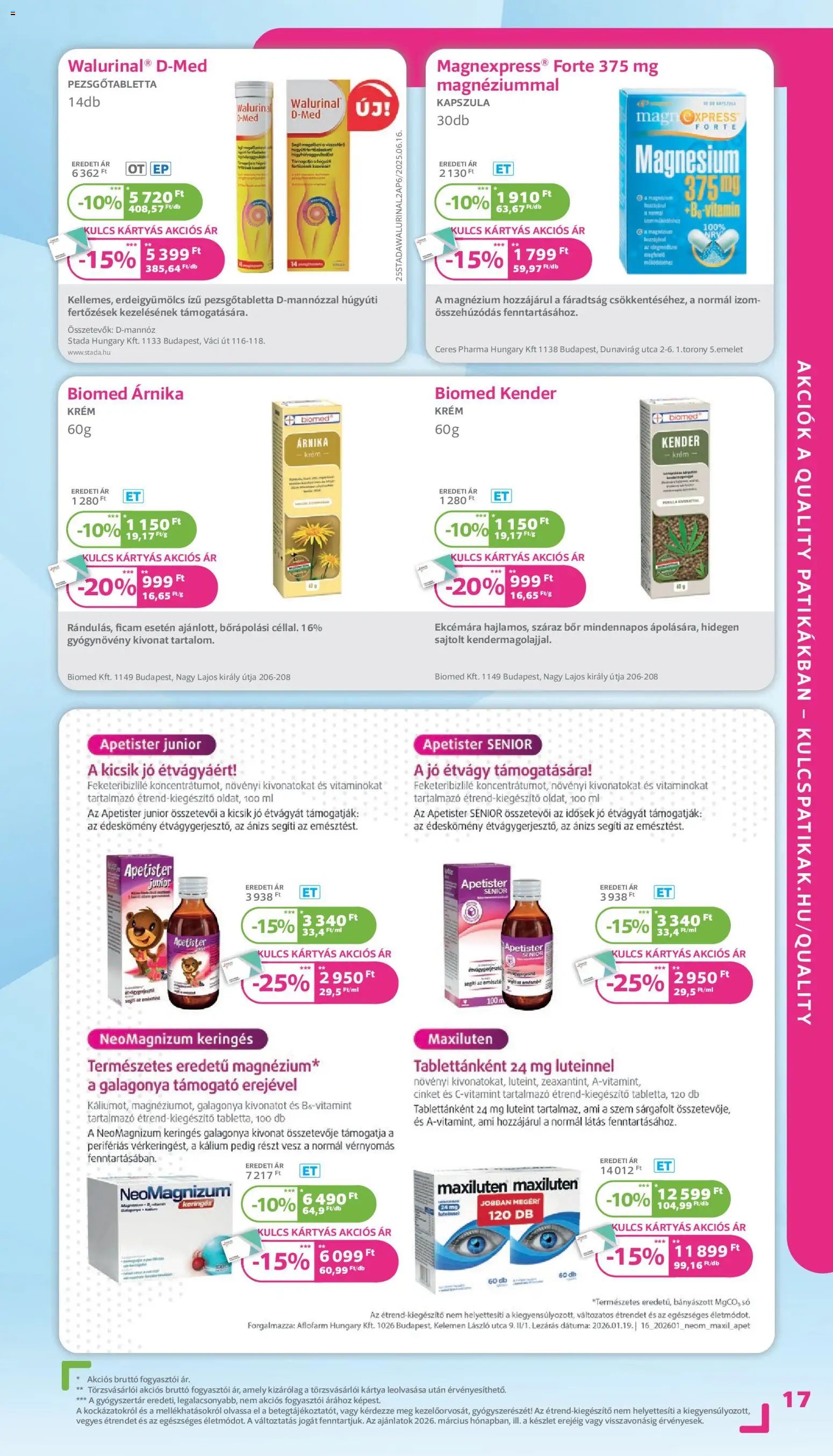 Kulcs Patika újság 2026.03.01. Kulcs Patika akciós újság (2026-03-01 - 2026-03-31)
