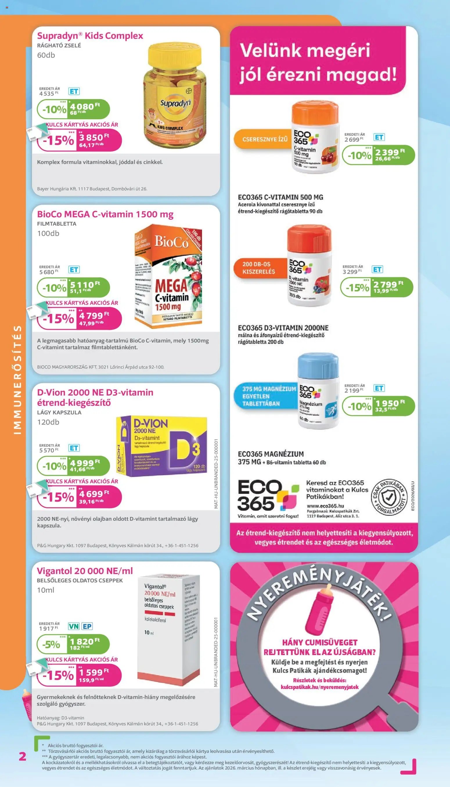 Kulcs Patika újság 2026.03.01. Kulcs Patika akciós újság (2026-03-01 - 2026-03-31)