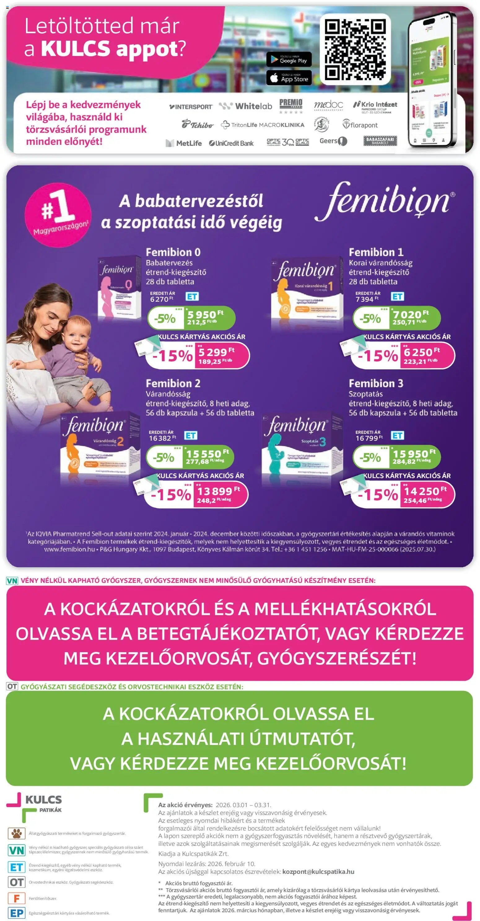 Kulcs Patika újság 2026.03.01. Kulcs Patika akciós újság (2026-03-01 - 2026-03-31)