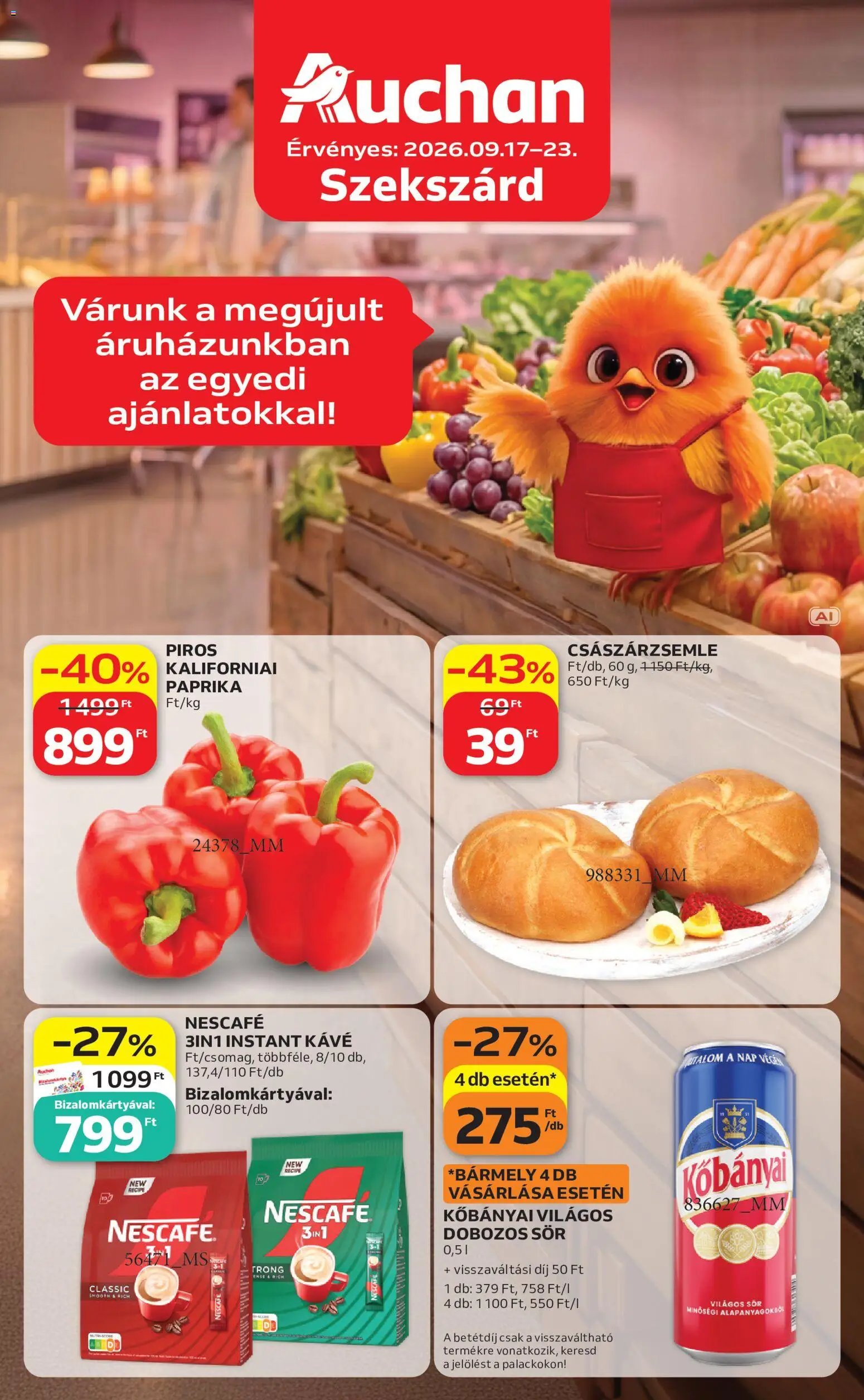 Auchan újság 2026.09.17. Auchan Szupermarket akciós újság Szekszárd