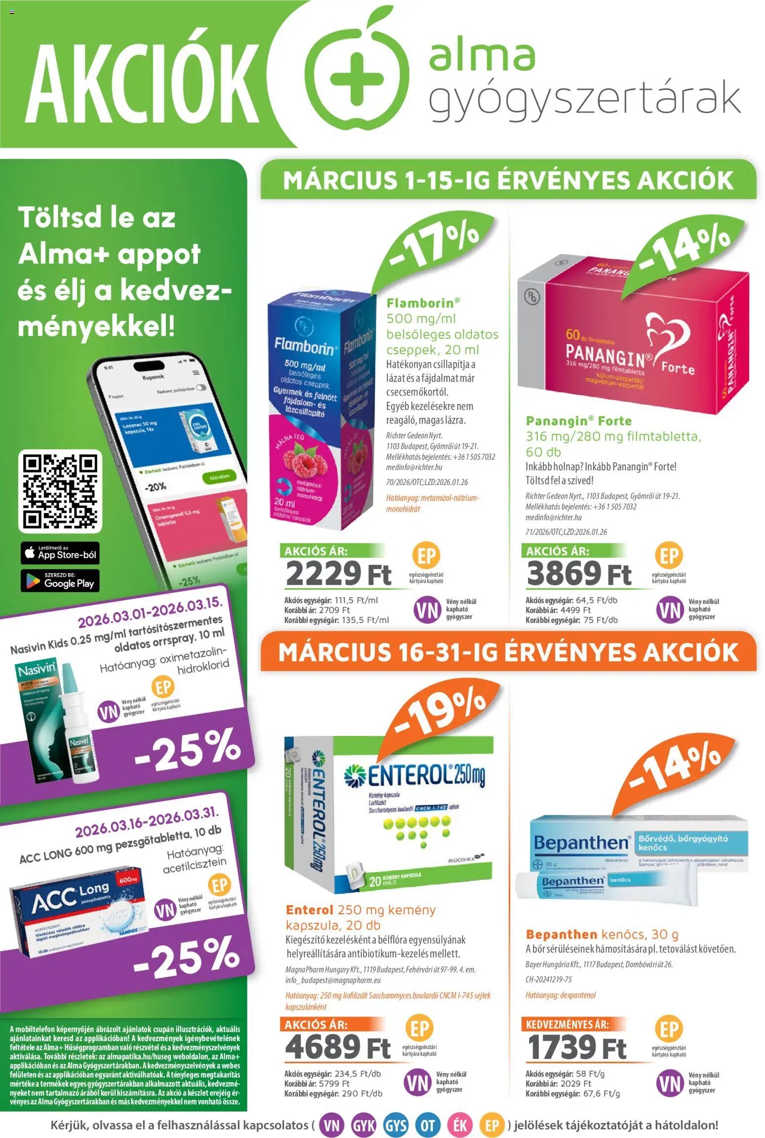 Alma Gyógyszertárak újság 2026.03.01. Alma Gyógyszertárak akciós újság (2026-03-01 - 2026-03-31)
