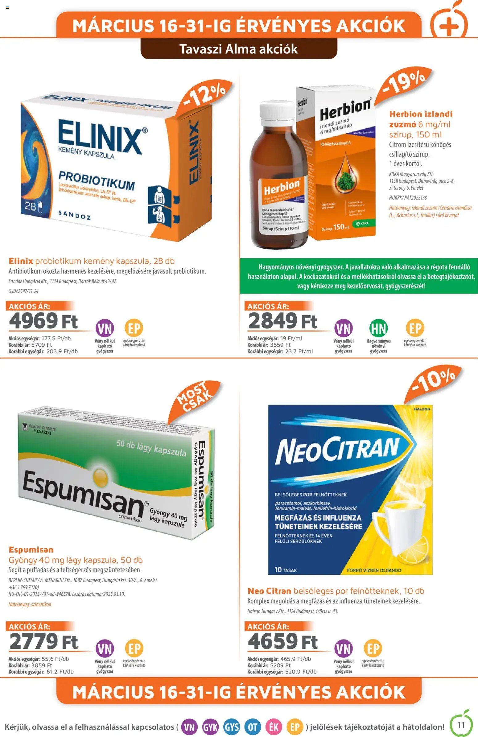 Alma Gyógyszertárak újság 2026.03.01. Alma Gyógyszertárak akciós újság (2026-03-01 - 2026-03-31)