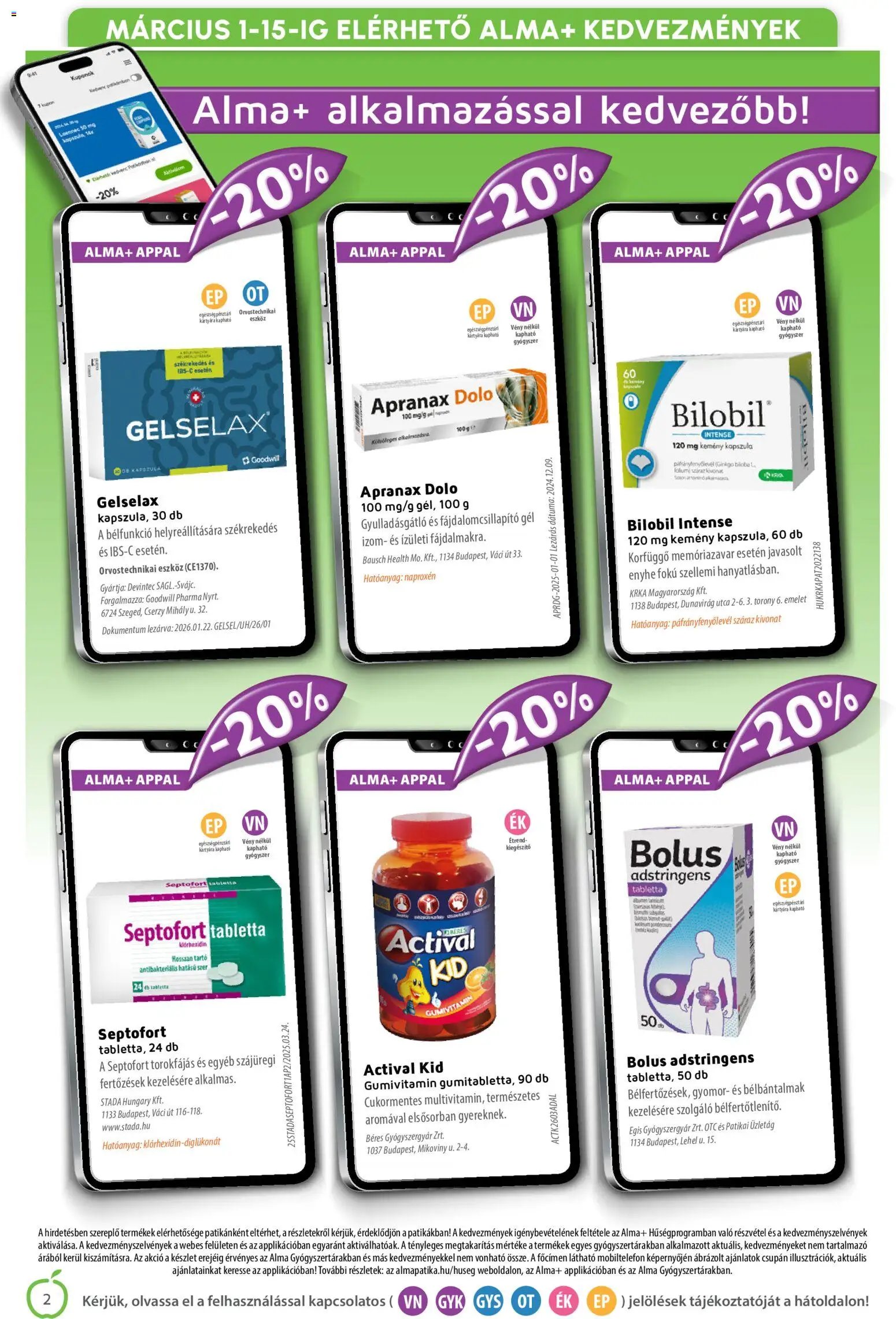 Alma Gyógyszertárak újság 2026.03.01. Alma Gyógyszertárak akciós újság (2026-03-01 - 2026-03-31)