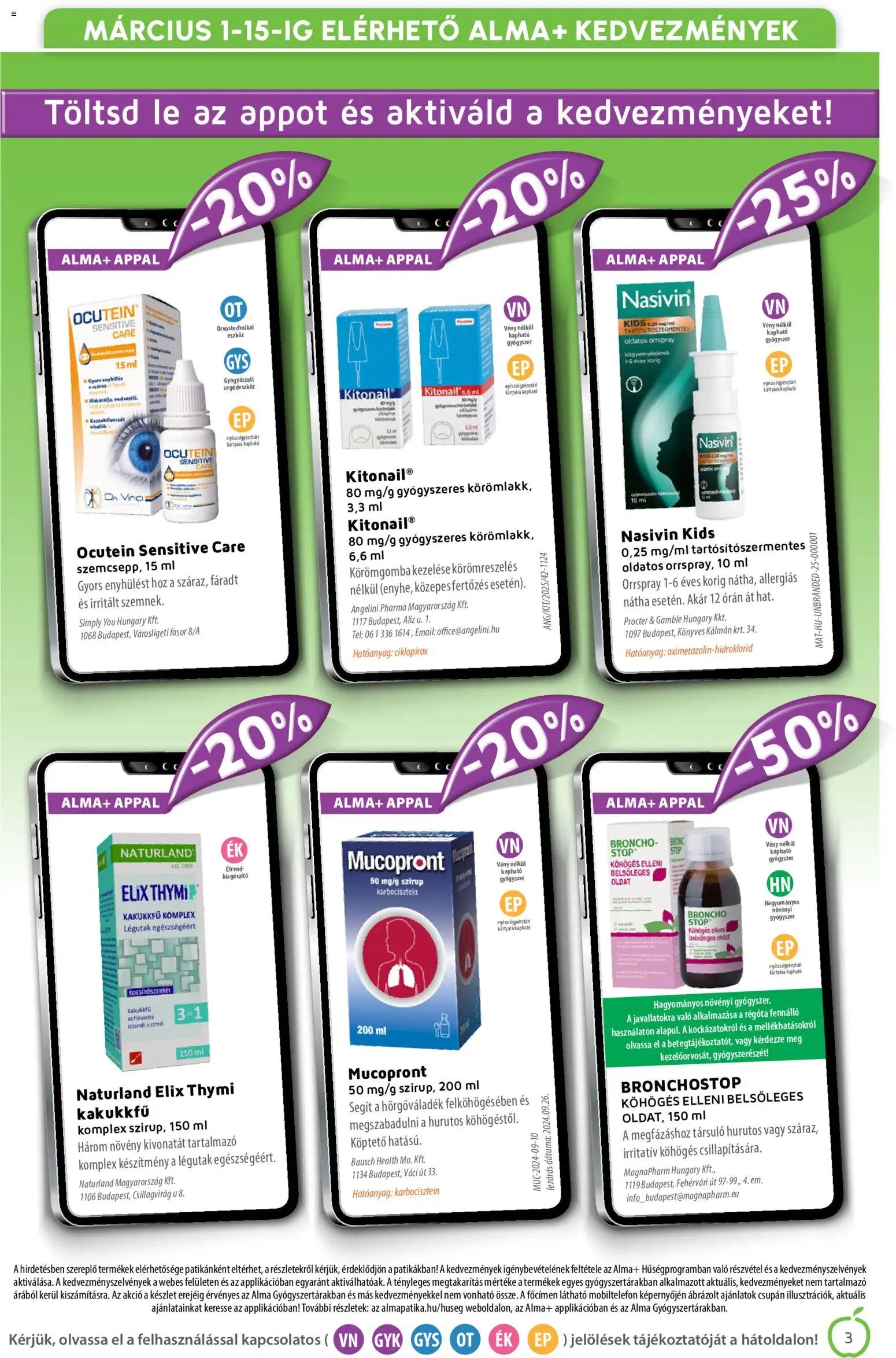 Alma Gyógyszertárak újság 2026.03.01. Alma Gyógyszertárak akciós újság (2026-03-01 - 2026-03-31)