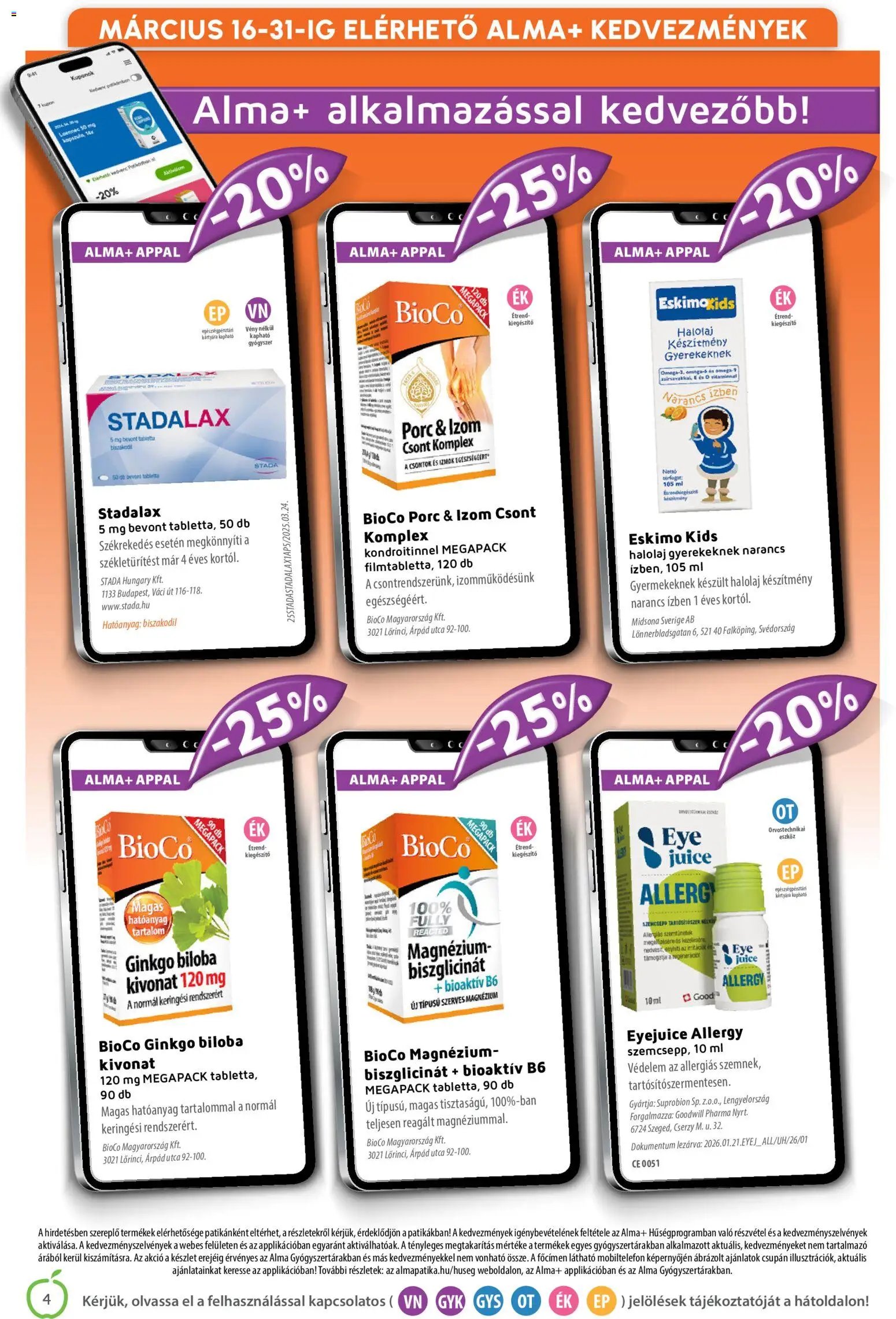 Alma Gyógyszertárak újság 2026.03.01. Alma Gyógyszertárak akciós újság (2026-03-01 - 2026-03-31)