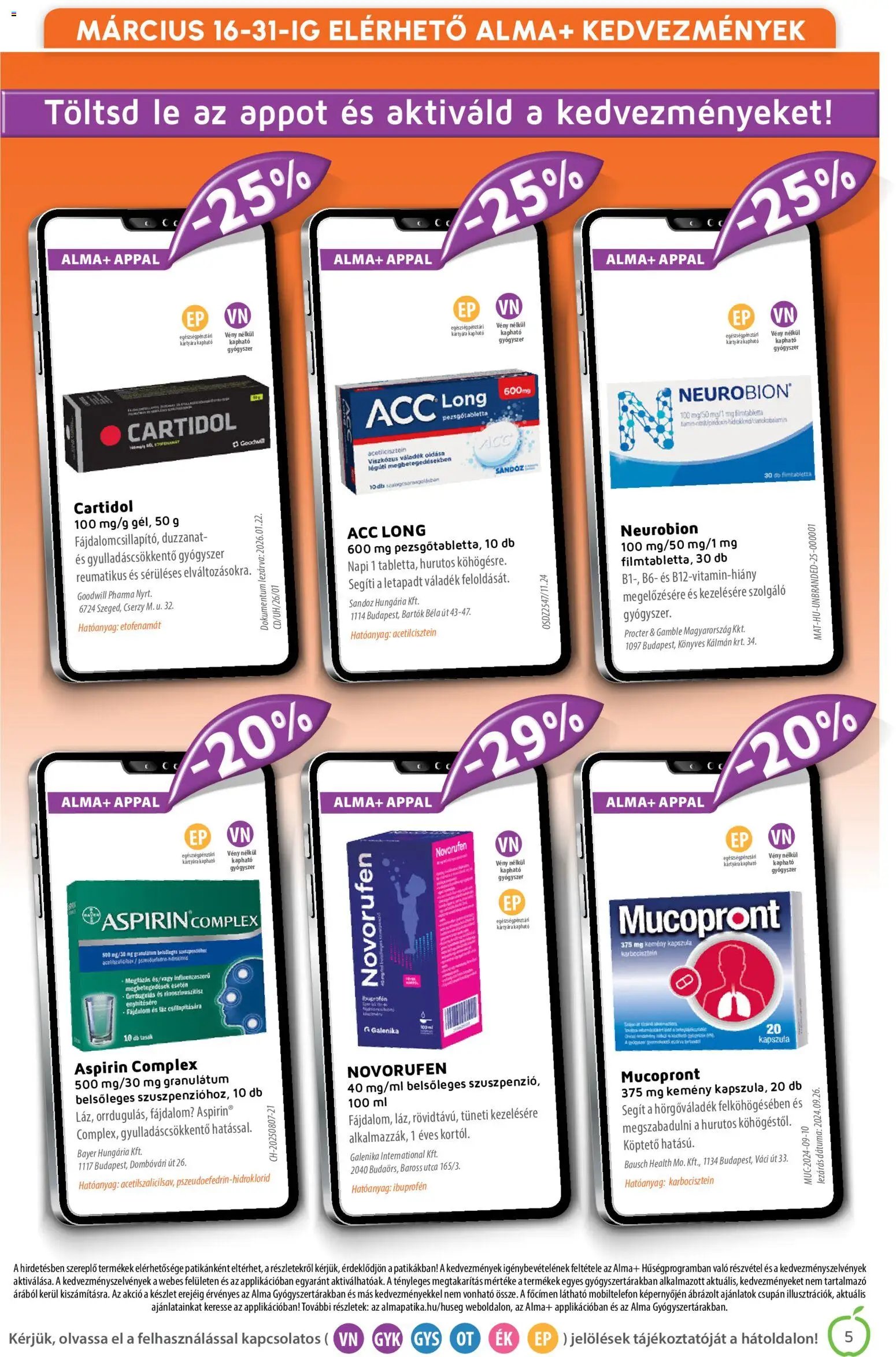 Alma Gyógyszertárak újság 2026.03.01. Alma Gyógyszertárak akciós újság (2026-03-01 - 2026-03-31)