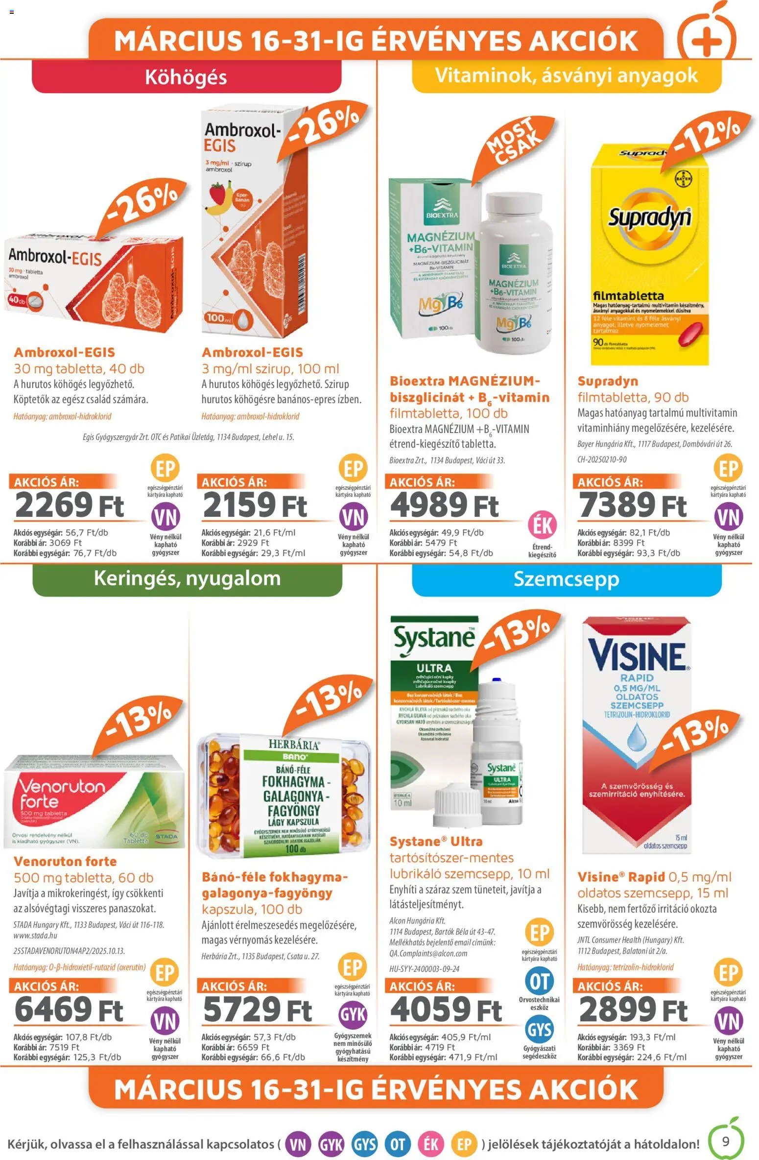 Alma Gyógyszertárak újság 2026.03.01. Alma Gyógyszertárak akciós újság (2026-03-01 - 2026-03-31)