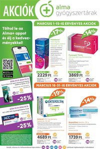 Alma Gyógyszertárak újság 2026.03.01. Alma Gyógyszertárak akciós újság (2026-03-01 - 2026-03-31)