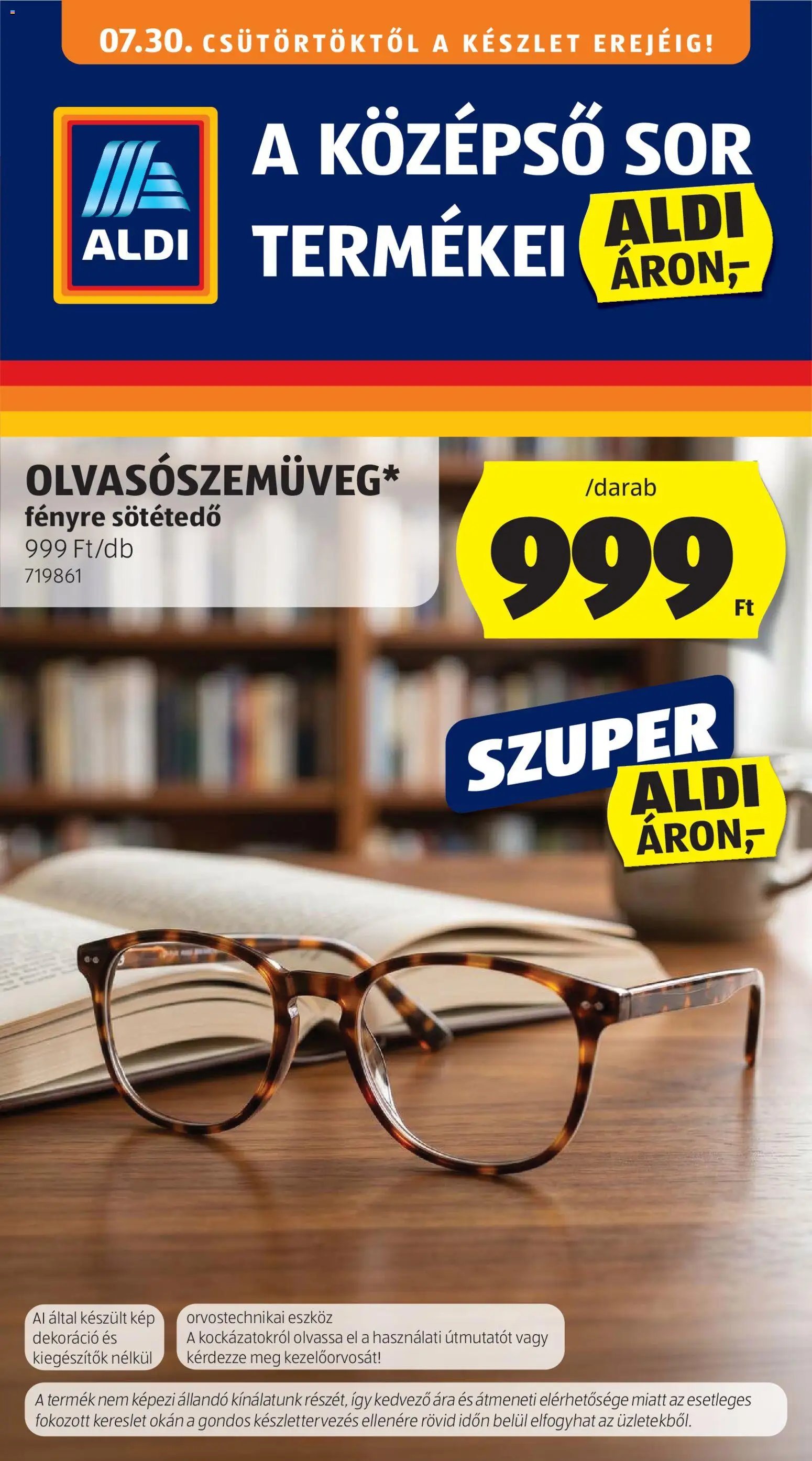 Aldi újság 2026.07.30. Aldi Középső sor termékei