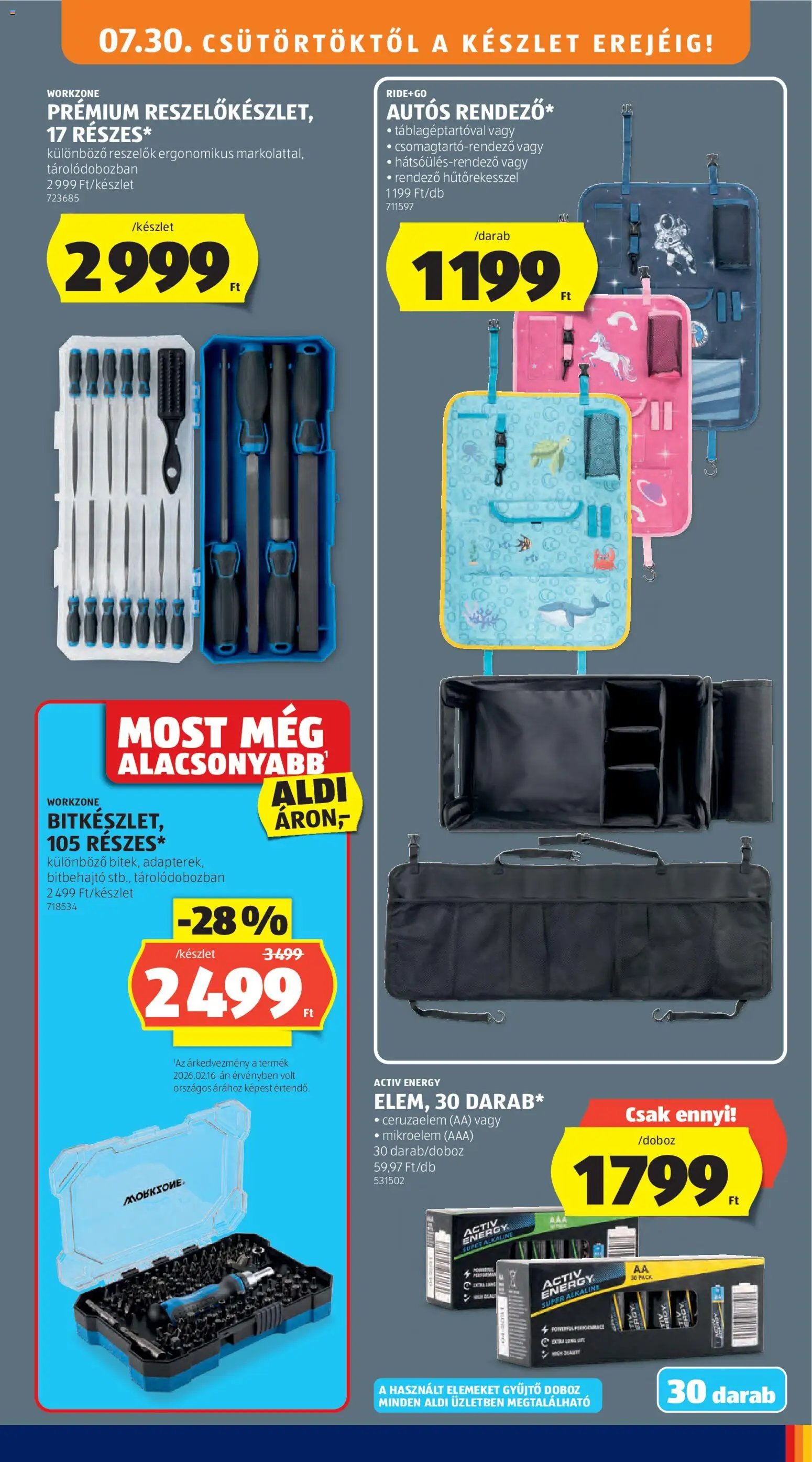 Aldi újság 2026.07.30. Aldi Középső sor termékei