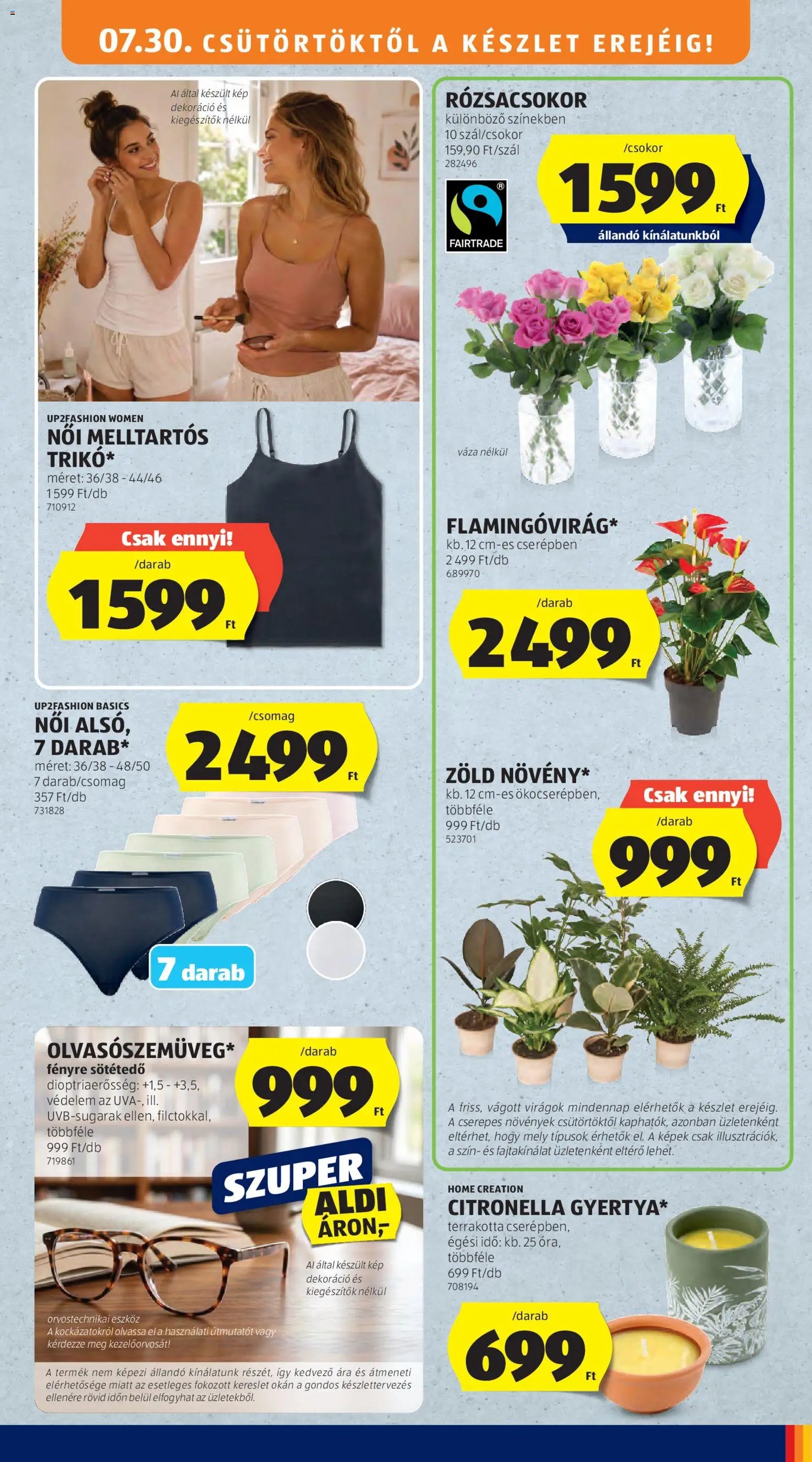 Aldi újság 2026.07.30. Aldi Középső sor termékei