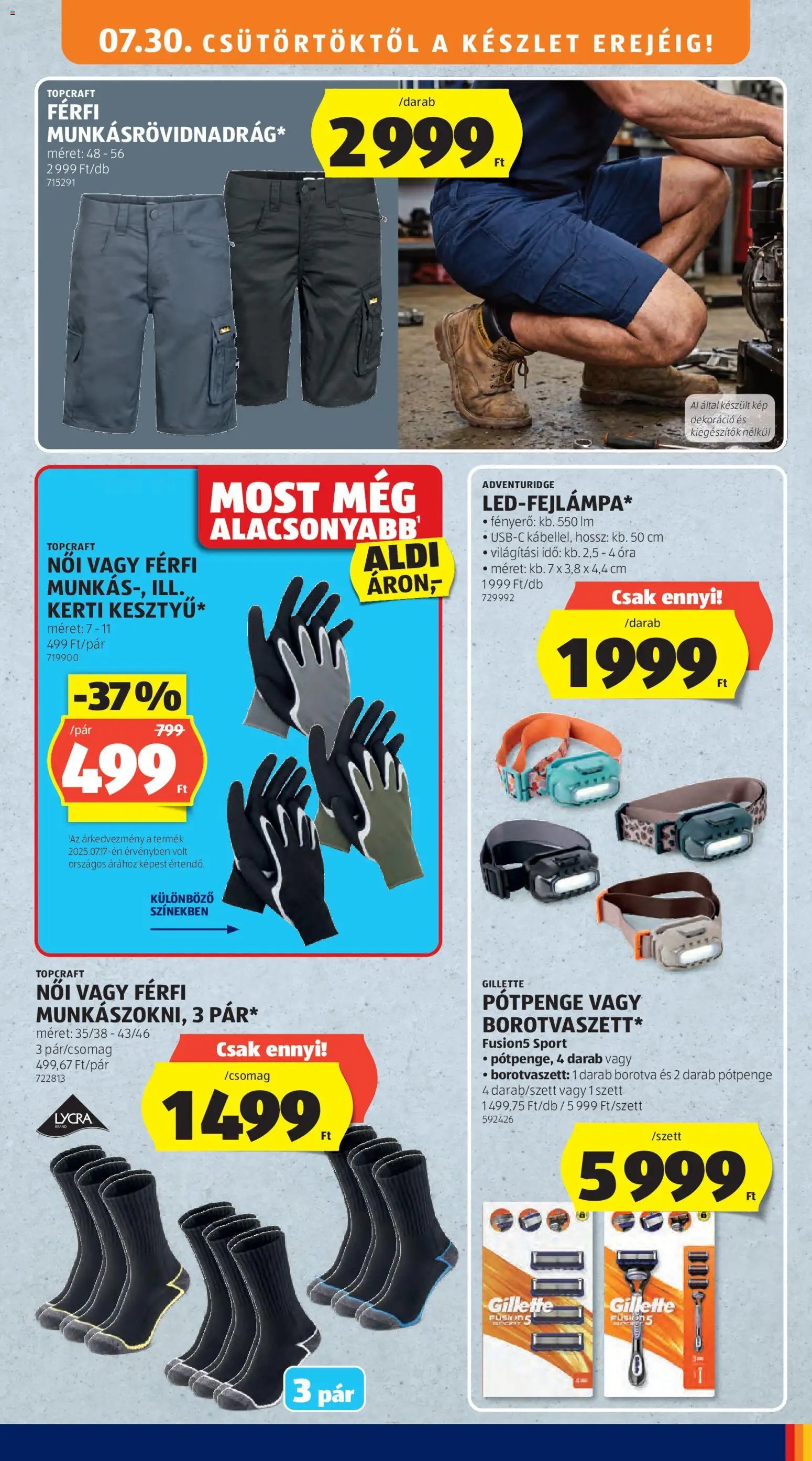 Aldi újság 2026.07.30. Aldi Középső sor termékei