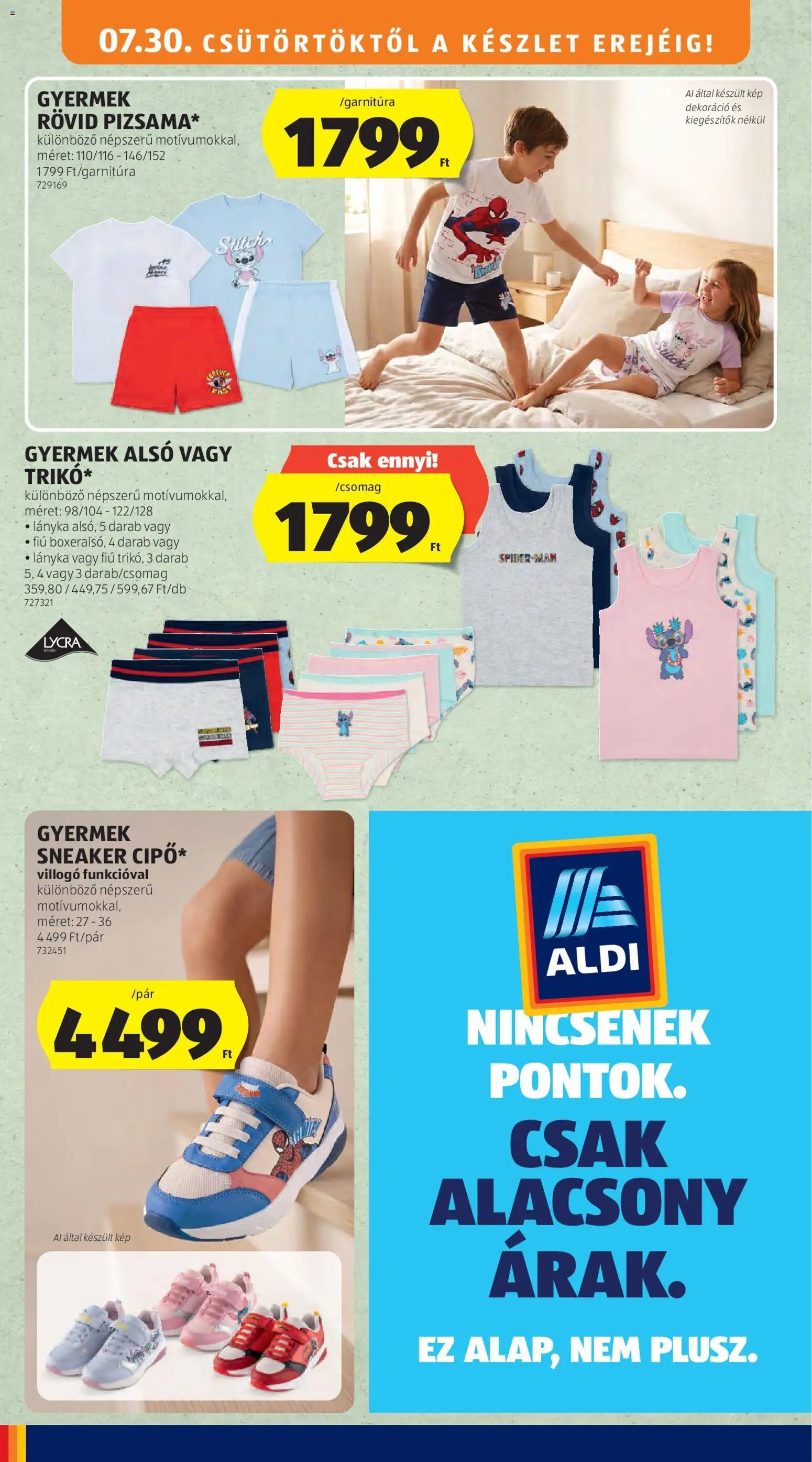 Aldi újság 2026.07.30. Aldi Középső sor termékei