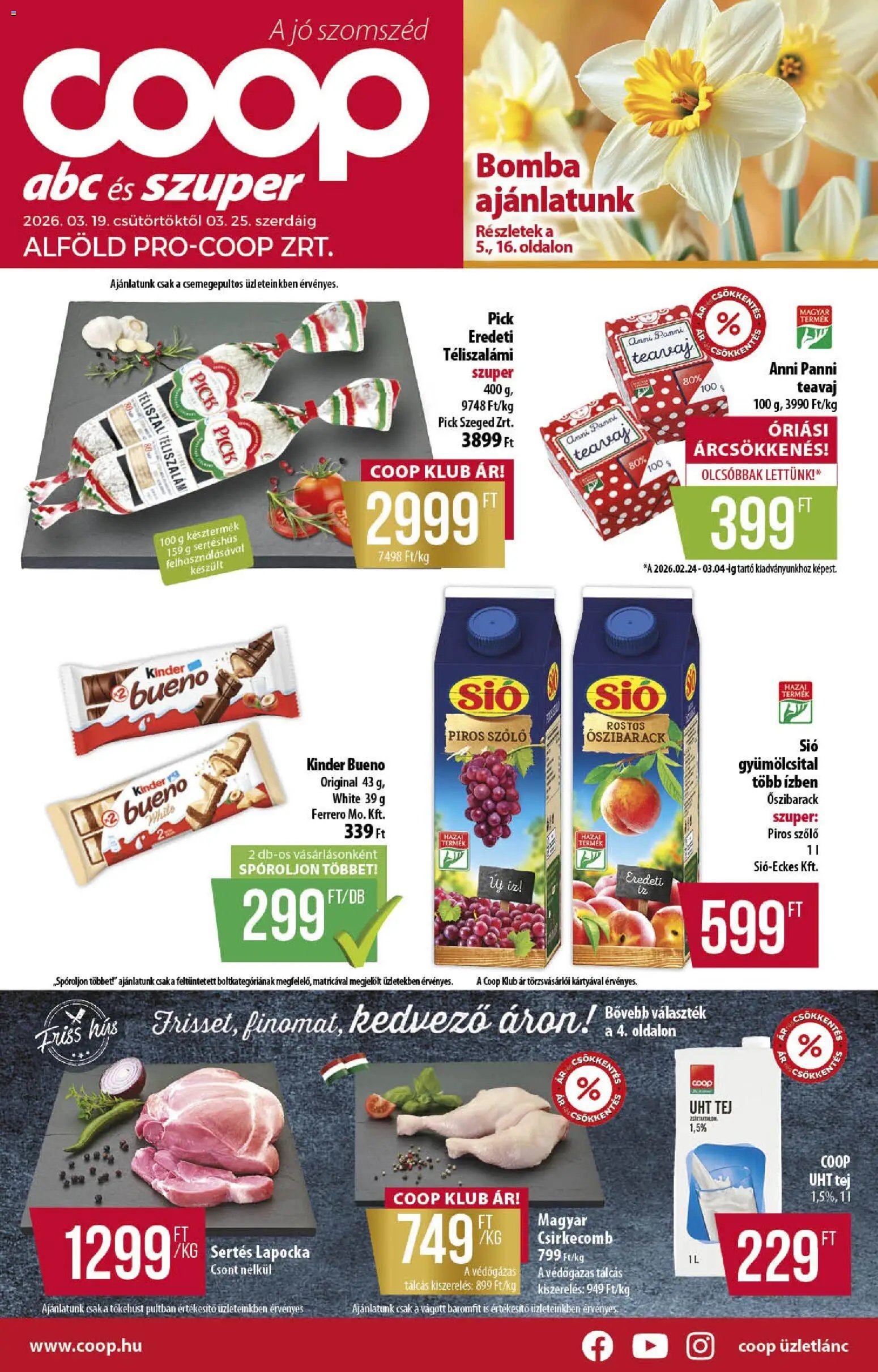 COOP újság 2026.03.19. COOP - Abc & szuper / Alföld Pro-Coop Zrt. (2026-03-19 - 2026-03-25)