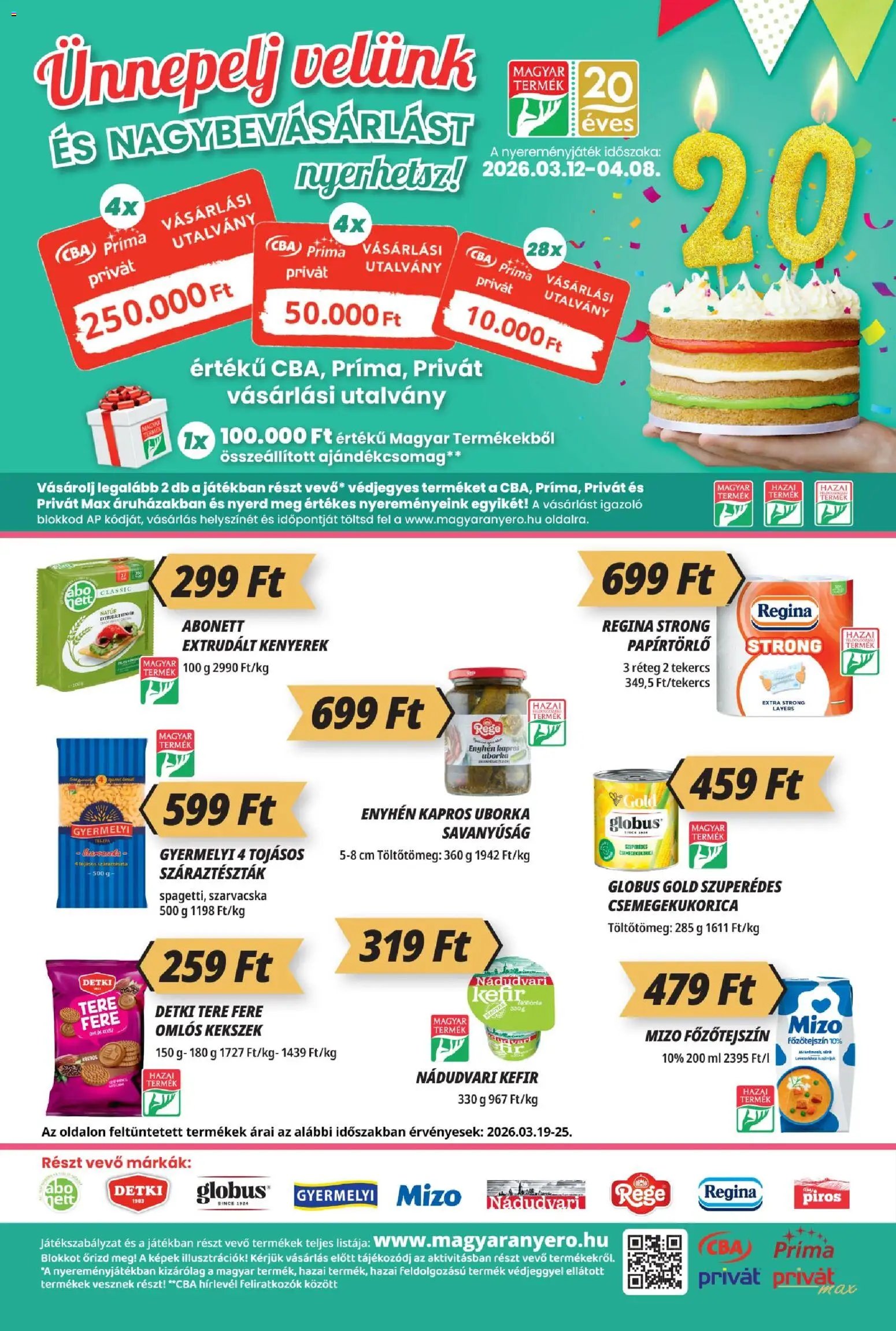 CBA Príma újság 2026.03.19. CBA Príma akciós újság (2026-03-19 - 2026-03-25)