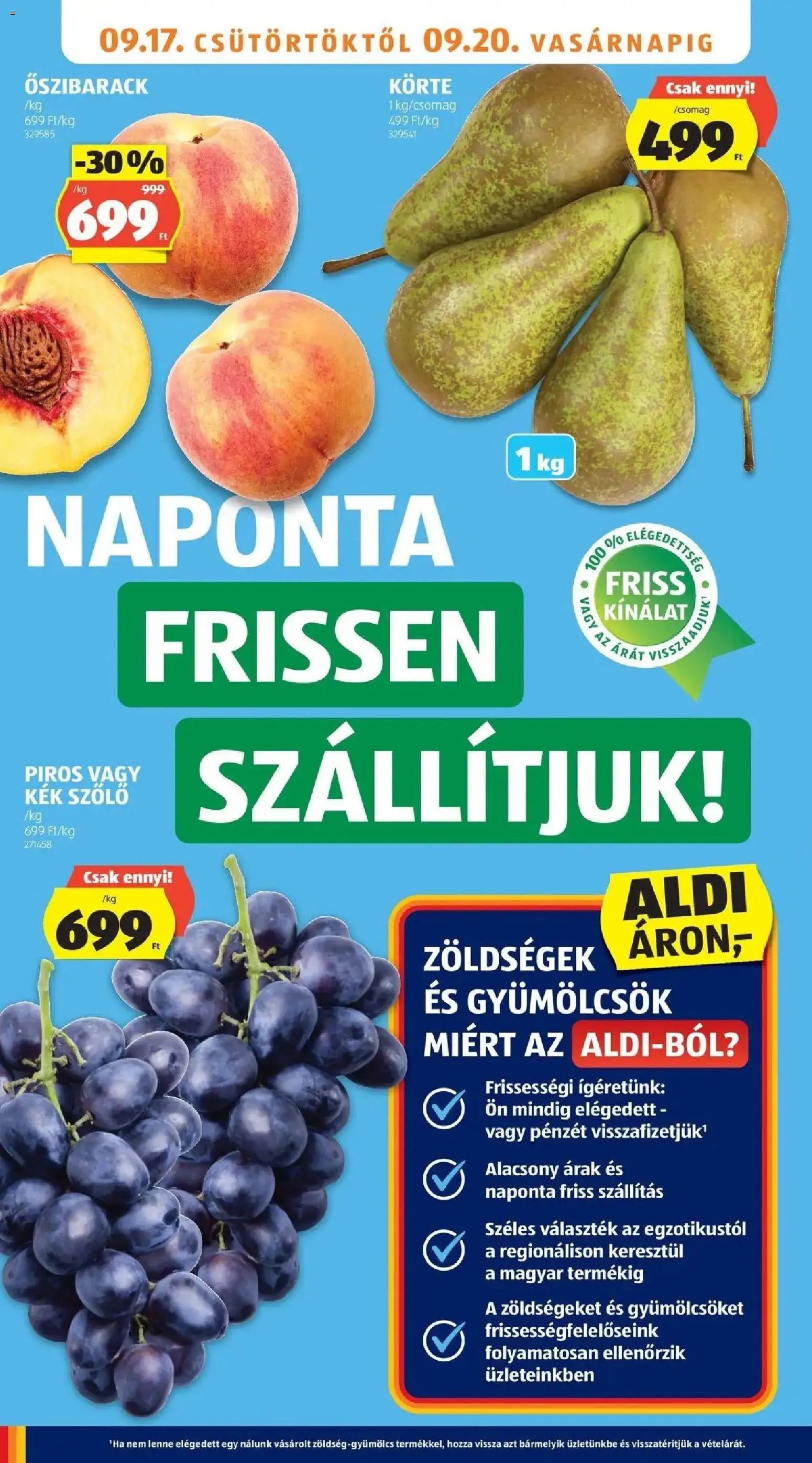 Aldi újság 2026.09.17. Aldi aktuális akciós újság