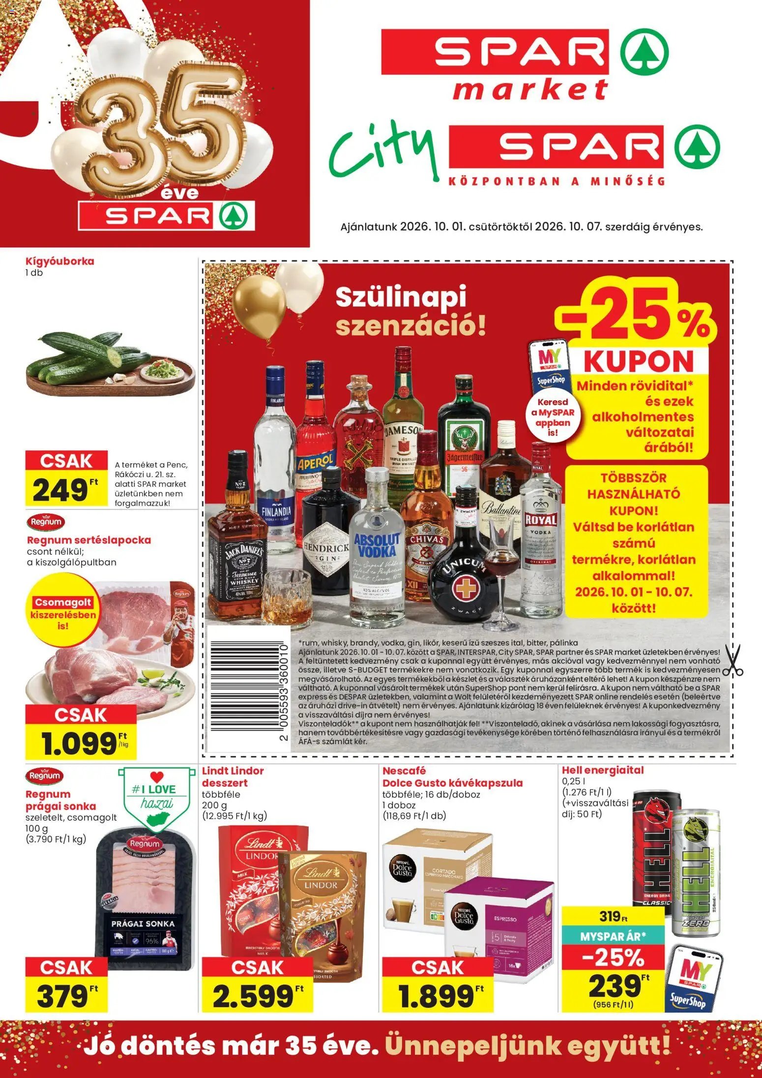 Spar újság 2026.10.01. Spar City szórólap