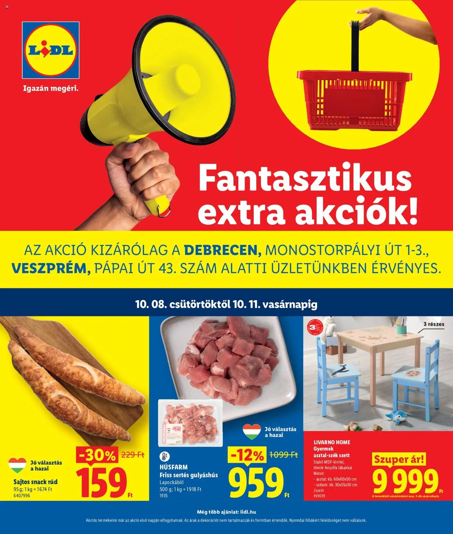 Lidl újság 2026.10.08. Lidl Debrecen, Veszprém
