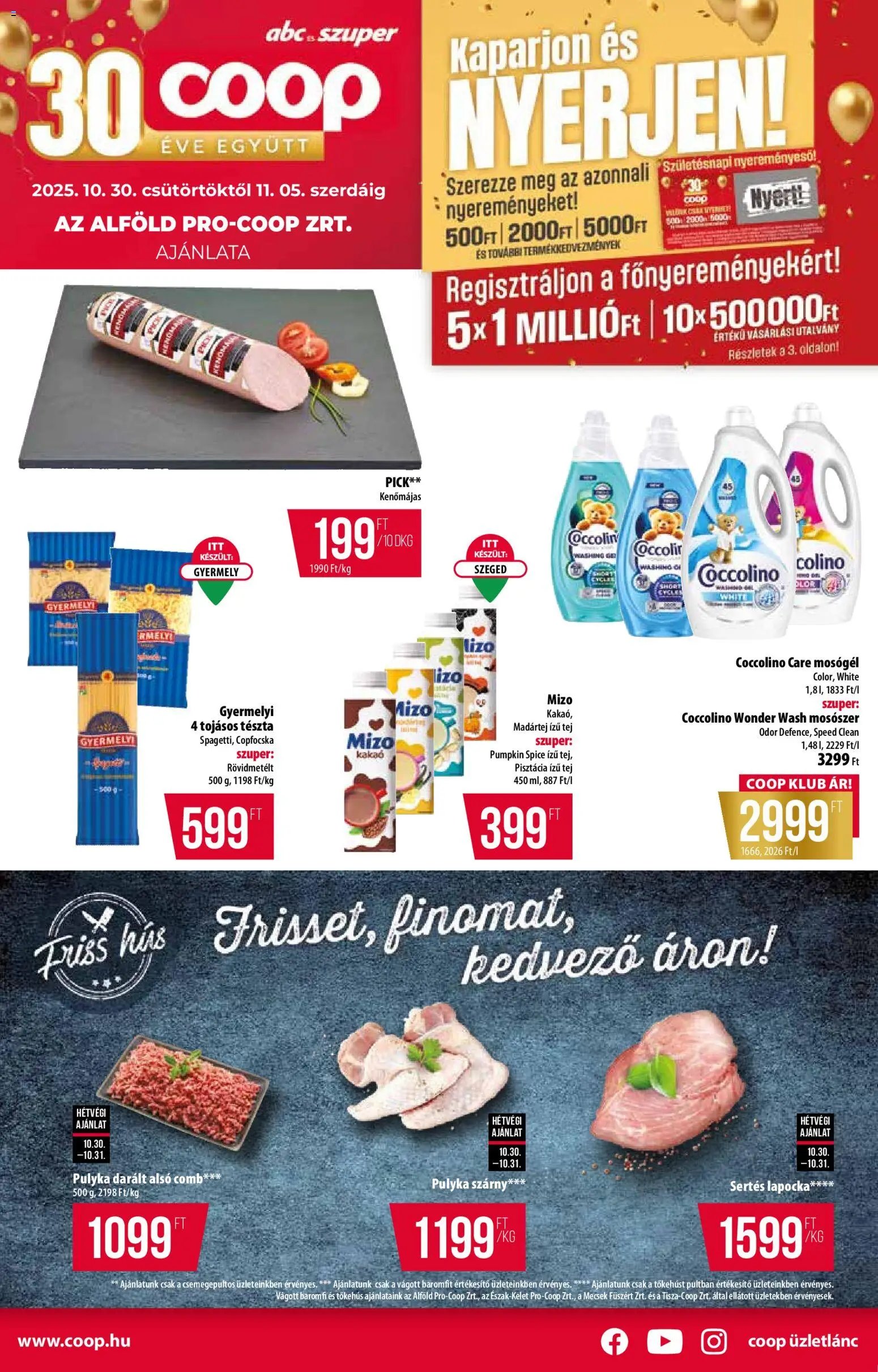 COOP újság 2025.10.30. Alföld Pro-Coop Zrt. - Abc szuper (2025-10-30 - 2025-11-05)