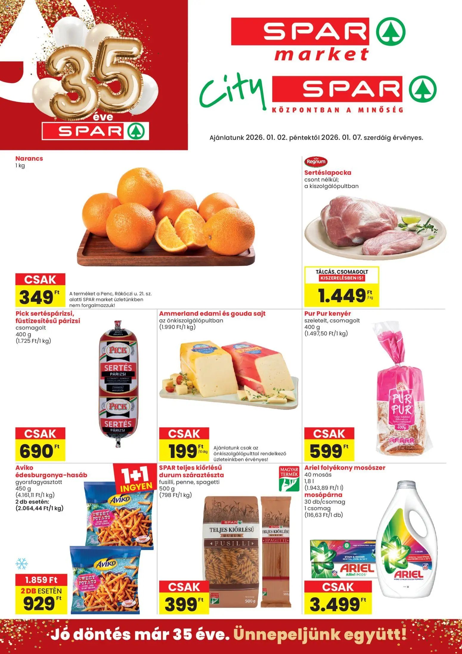 Spar Market újság 2026.01.02. Akciós újság Spar Market (2026-01-02 - 2026-01-07)