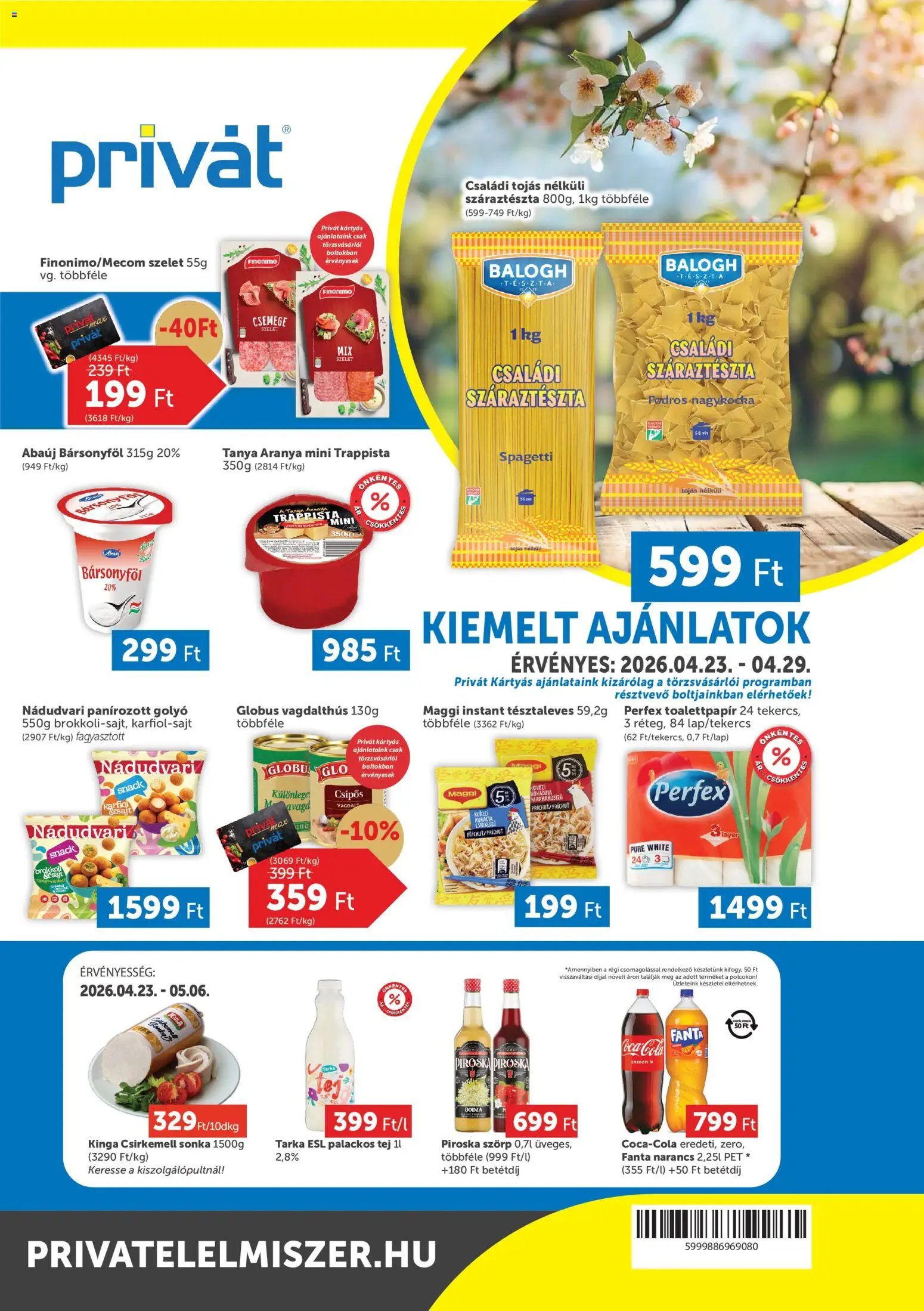 PRIVÁT újság 2026.04.23. PRIVÁT akciós újság (2026-04-23 - 2026-04-29)