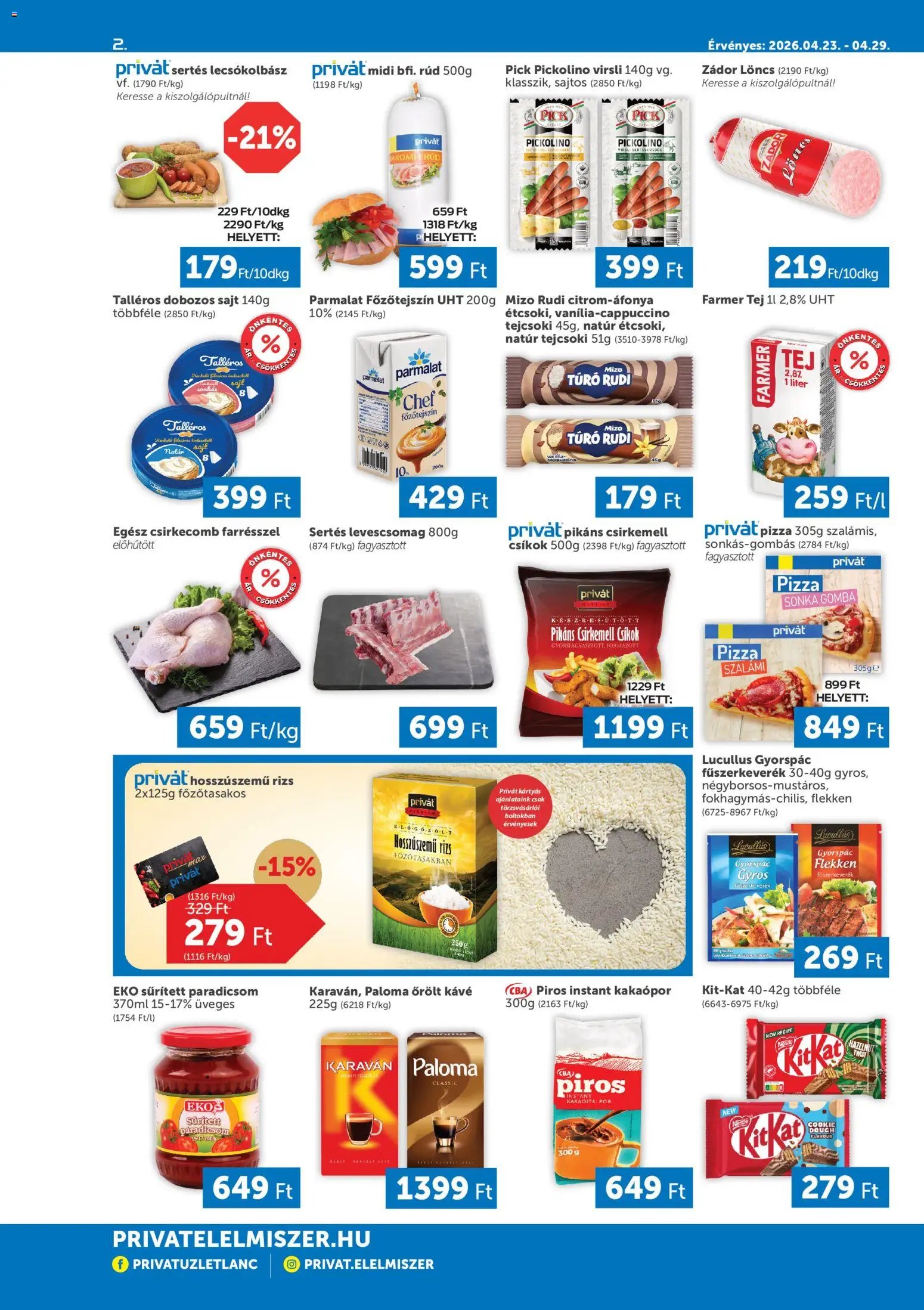 PRIVÁT újság 2026.04.23. PRIVÁT akciós újság (2026-04-23 - 2026-04-29)