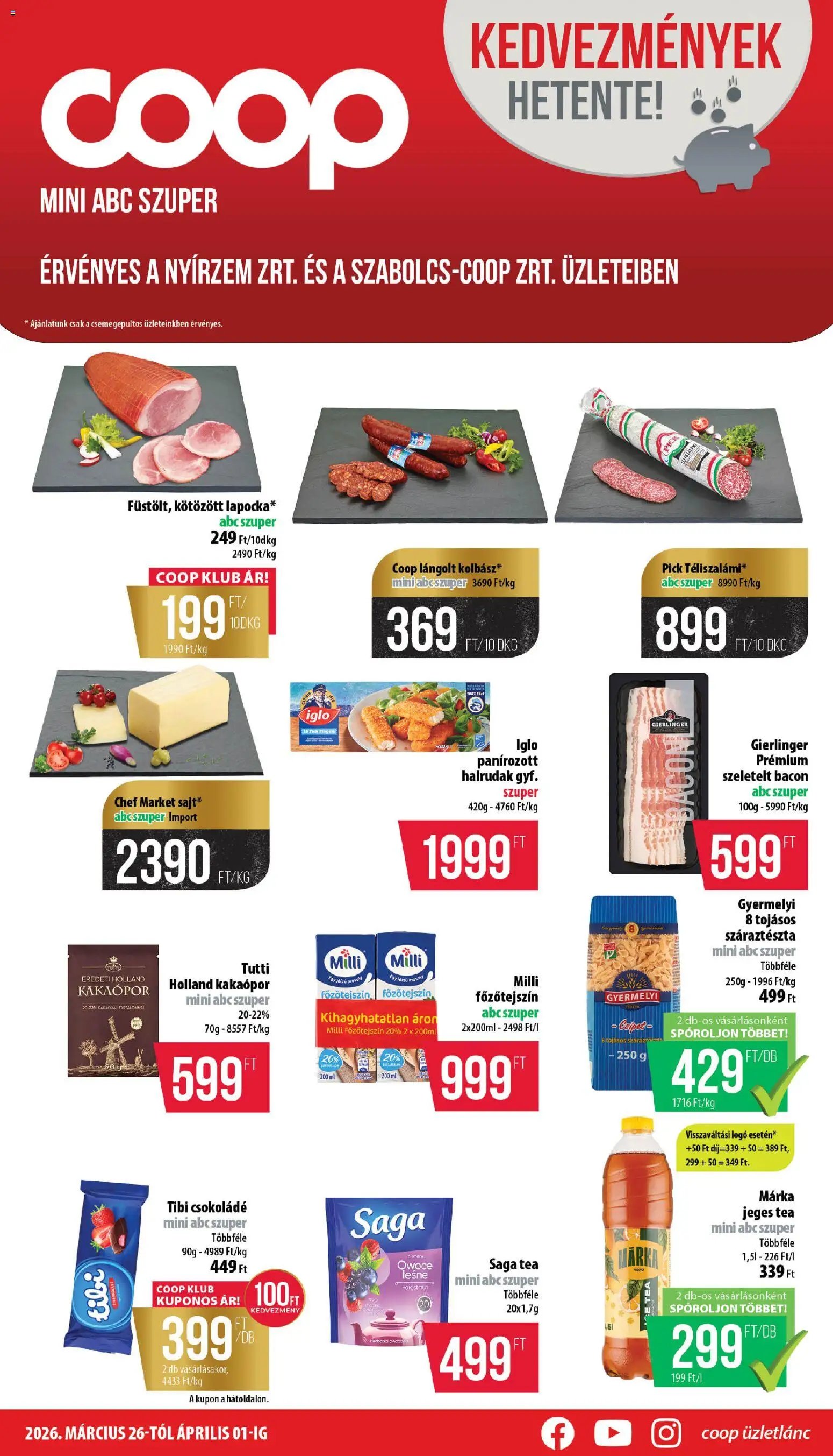 COOP újság 2026.03.26. COOP - Mini & Abc & Szuper / Nyírzem (2026-03-26 - 2026-04-01)