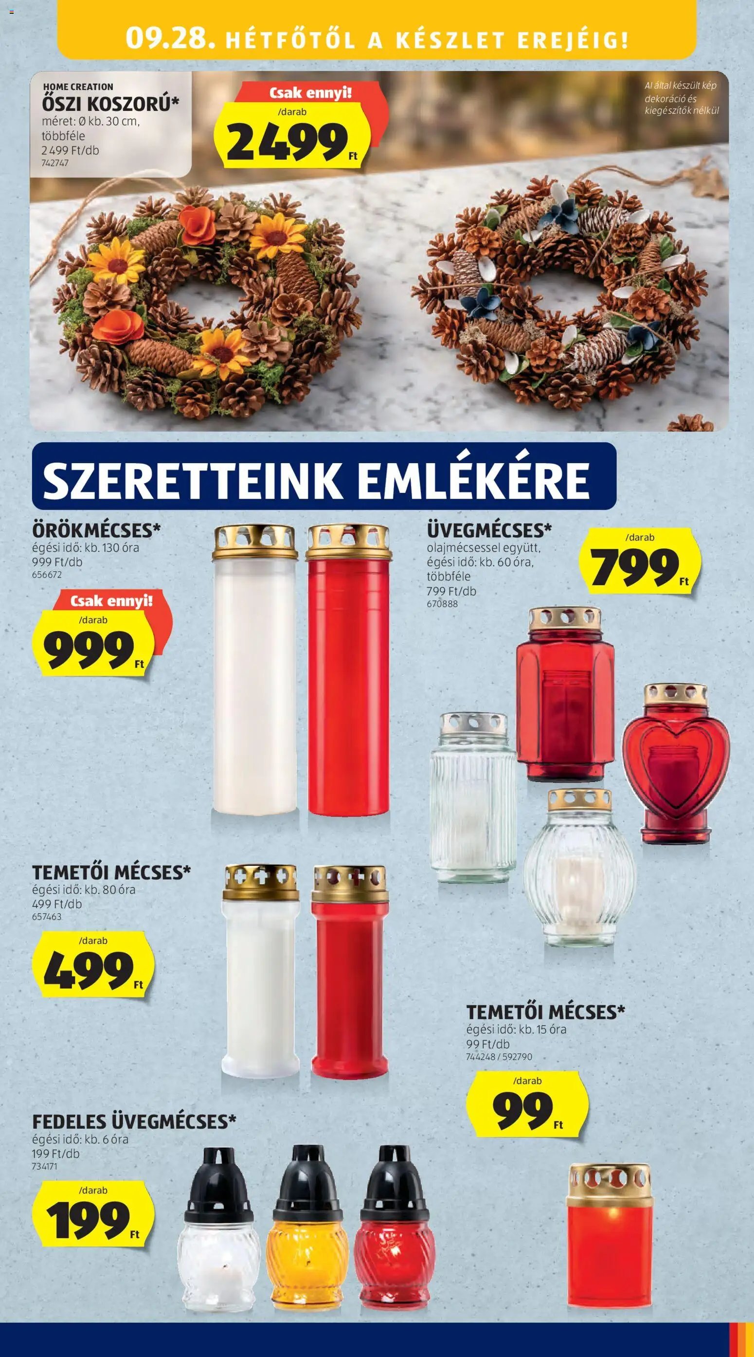 Aldi újság 2026.09.24. Aldi Középső sor termékei