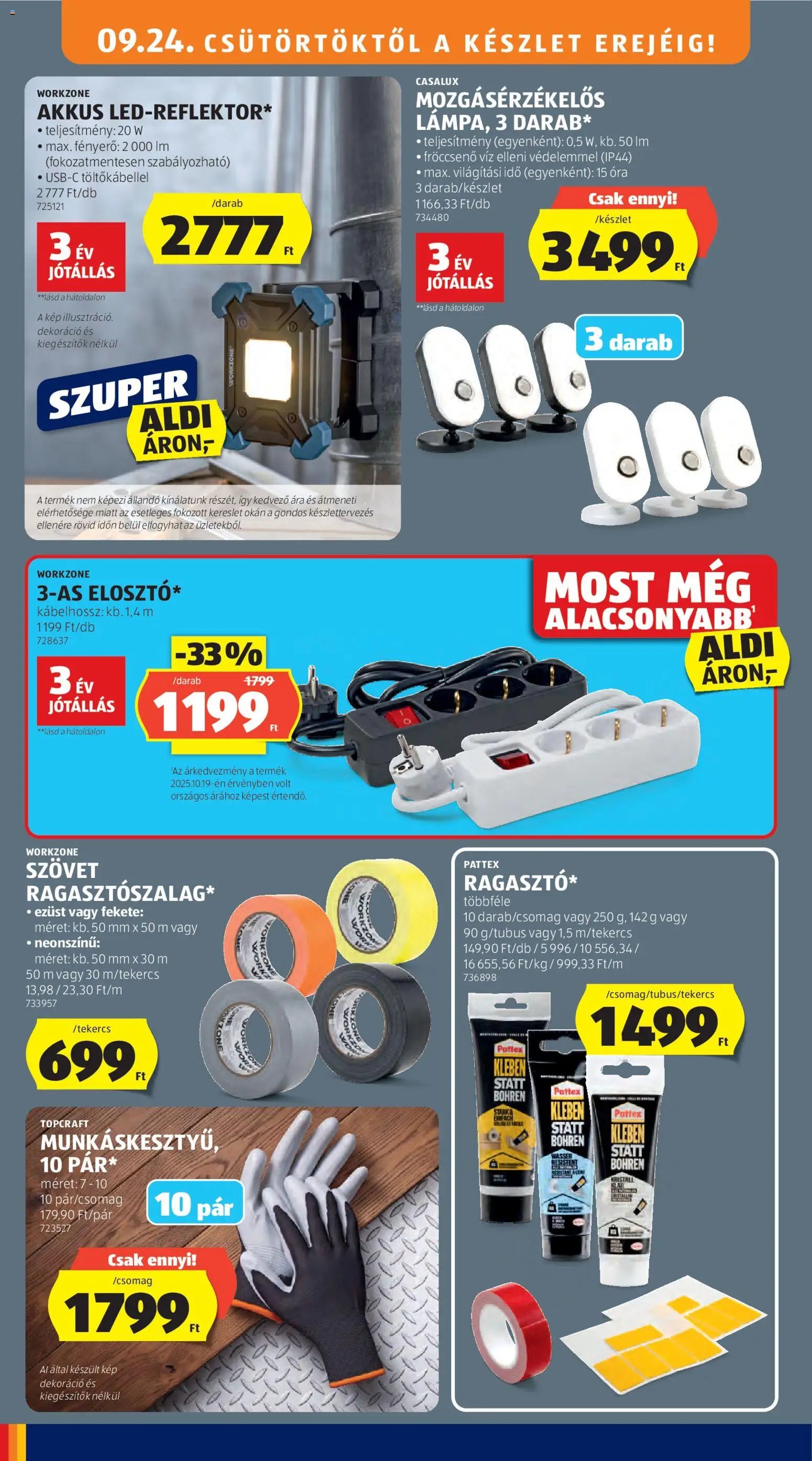 Aldi újság 2026.09.24. Aldi Középső sor termékei