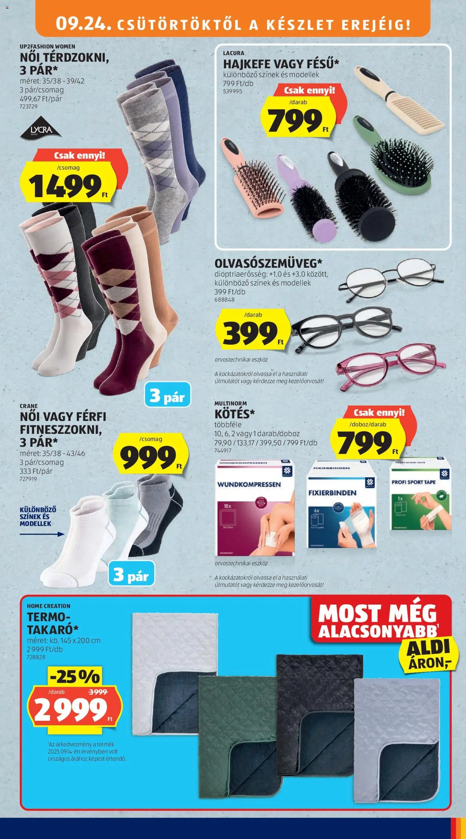 Aldi újság 2026.09.24. Aldi Középső sor termékei