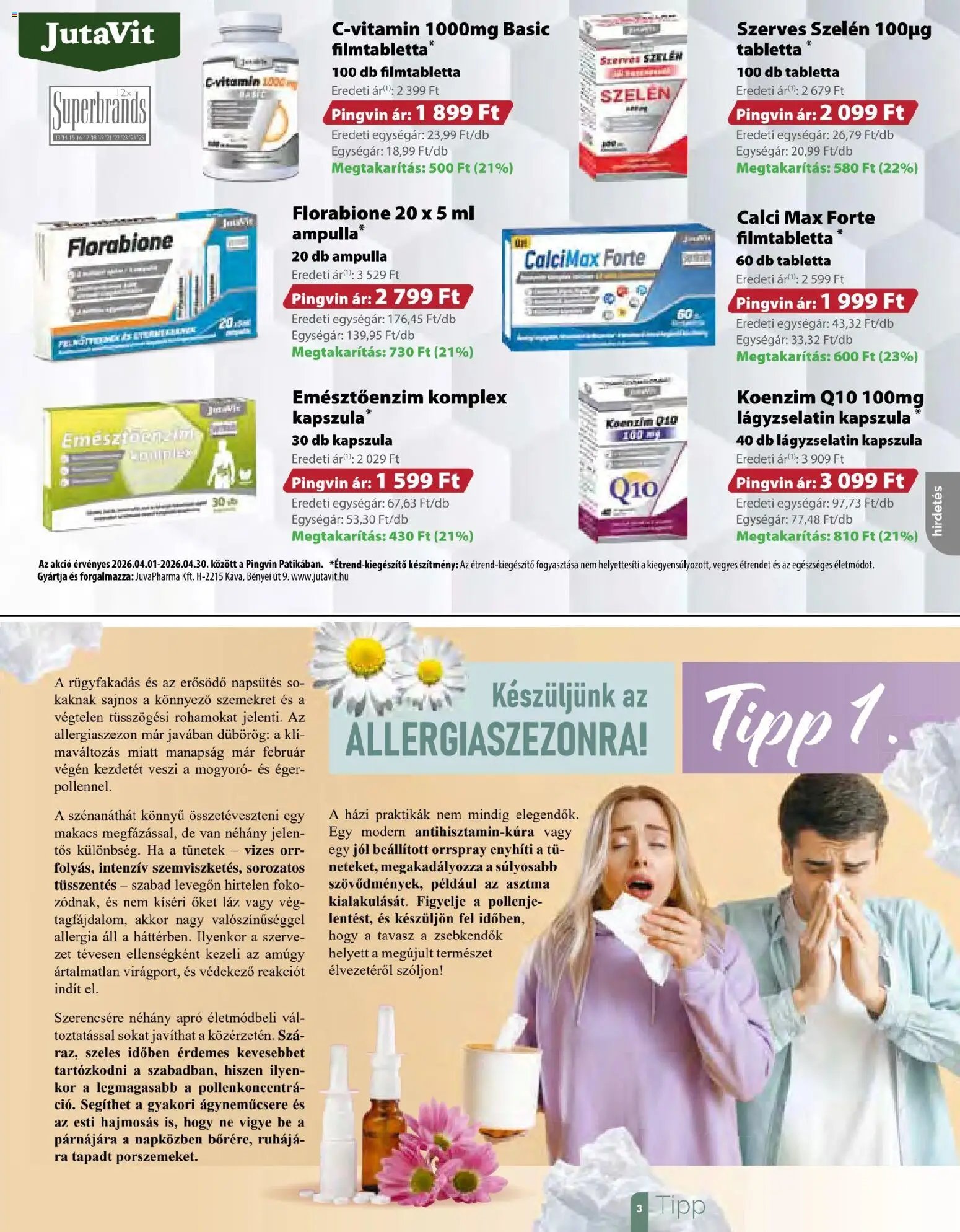 Pingvin Patika újság 2026.04.01. Pingvin Patika Magazin (2026-04-01 - 2026-04-30)