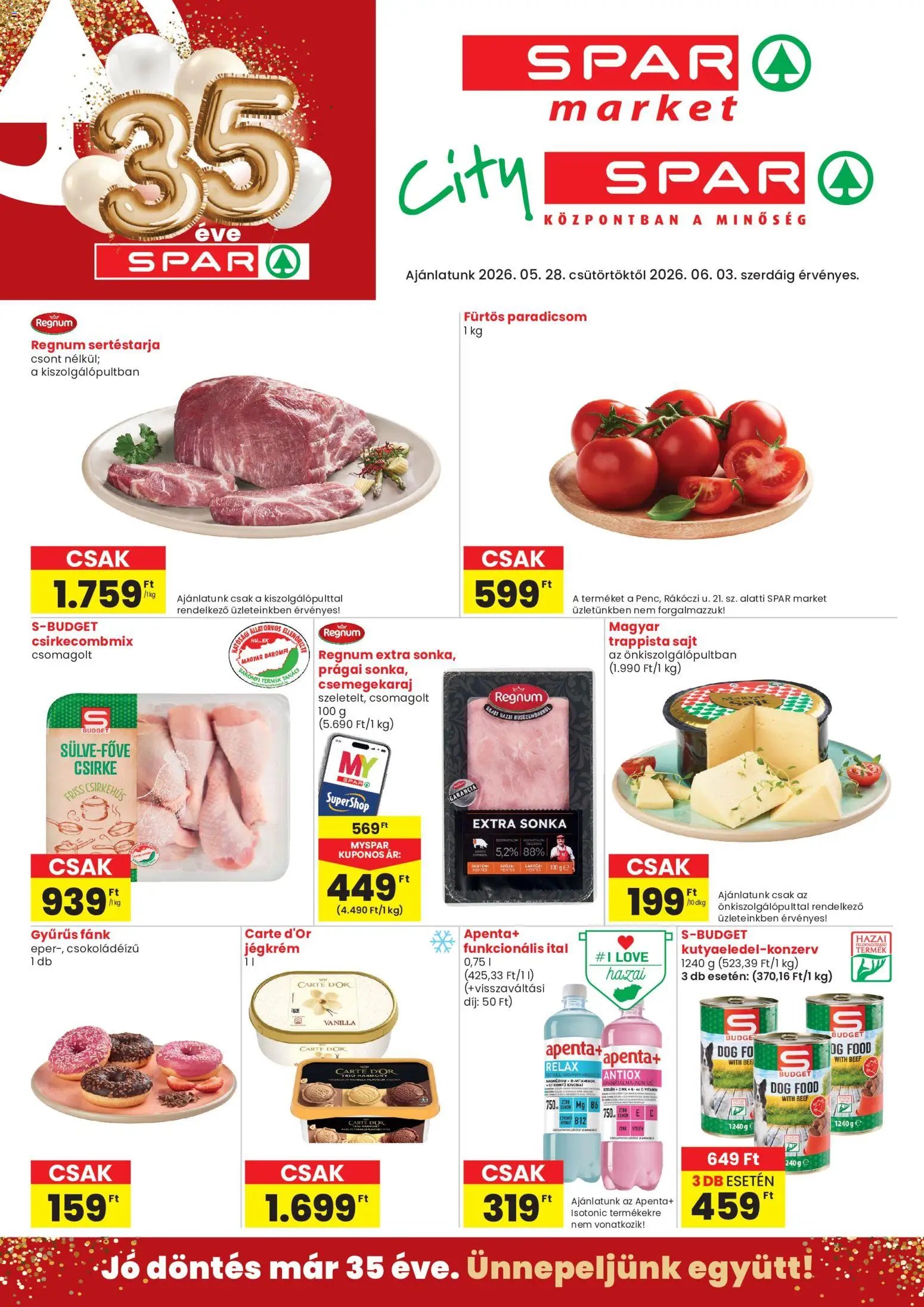 Spar újság 2026.05.28. Spar City szórólap (2026-05-28 - 2026-06-03)