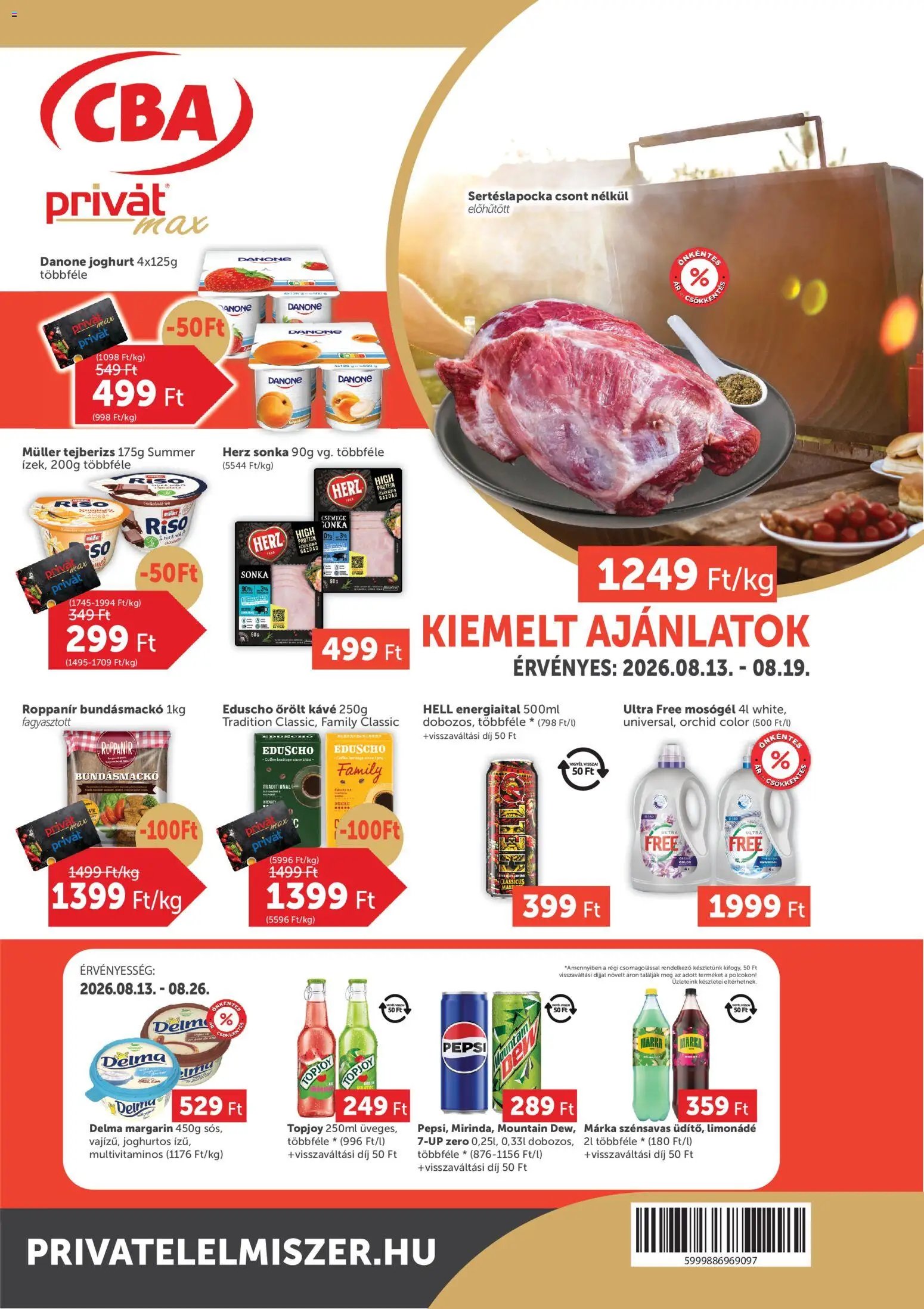 PRIVÁT újság 2026.08.13. PRIVÁT Aktuális szórólap MAX