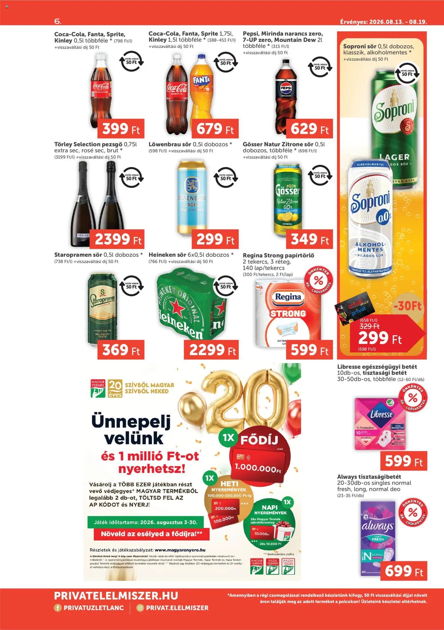 PRIVÁT újság 2026.08.13. PRIVÁT Aktuális szórólap MAX